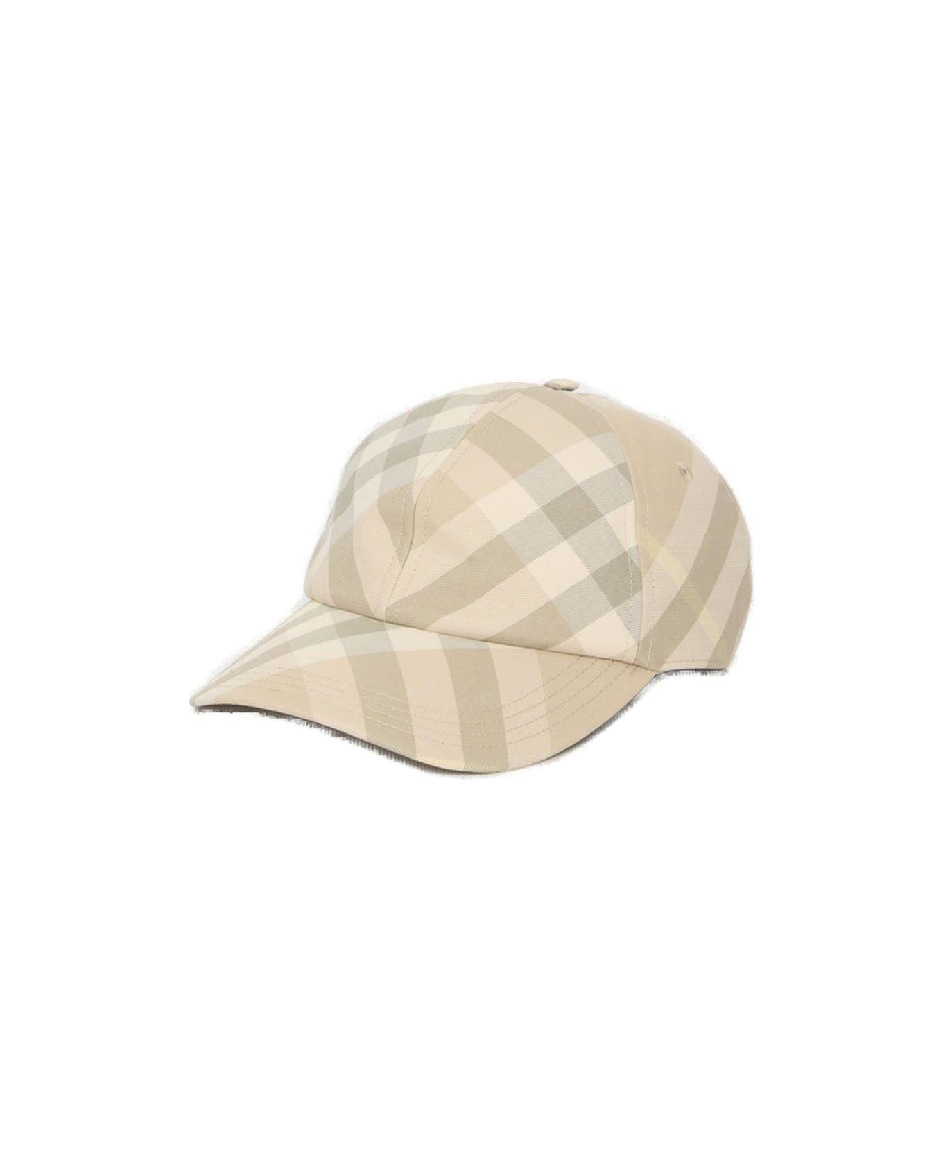Burberry Checked Baseball Hat - Flax