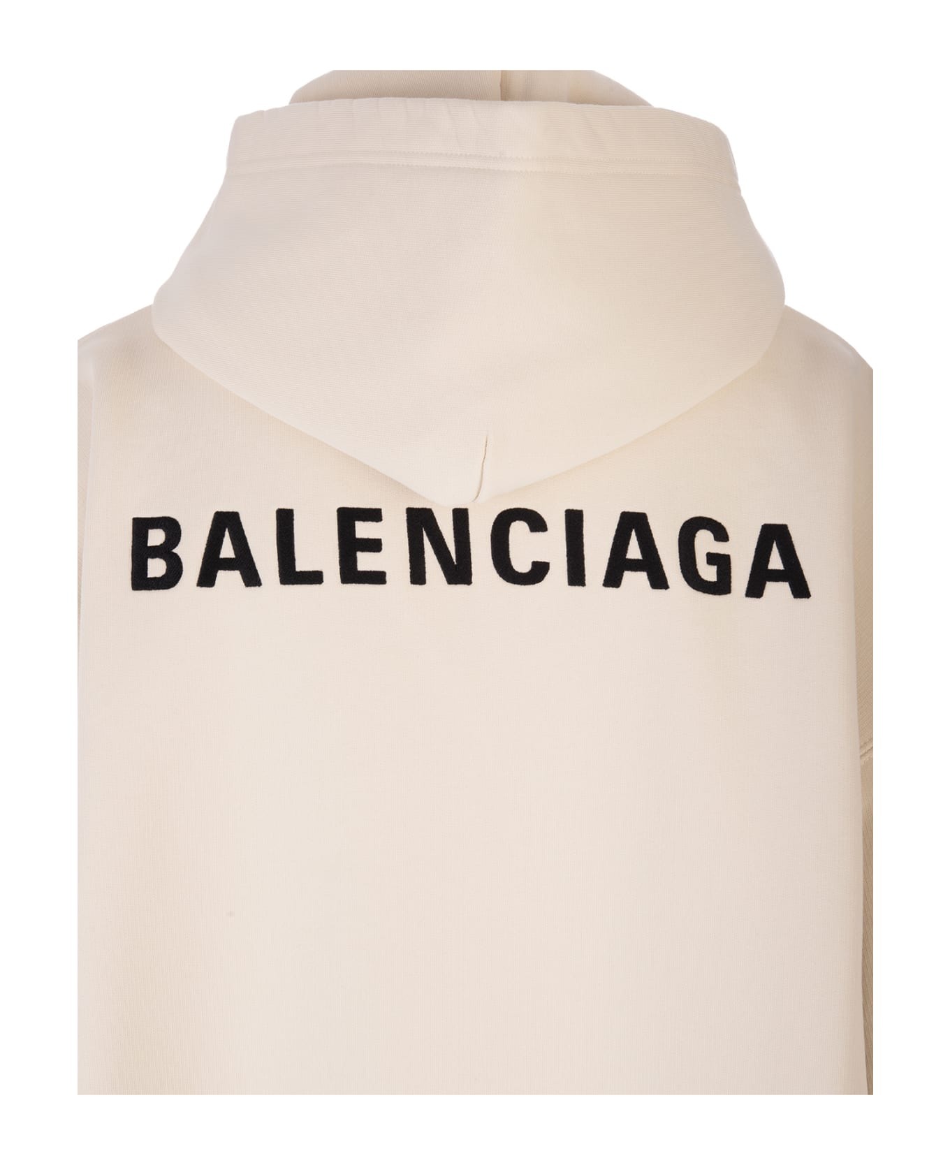 Balenciaga Man Beige Balenciaga Medium Fit Hoodie - Cream/black