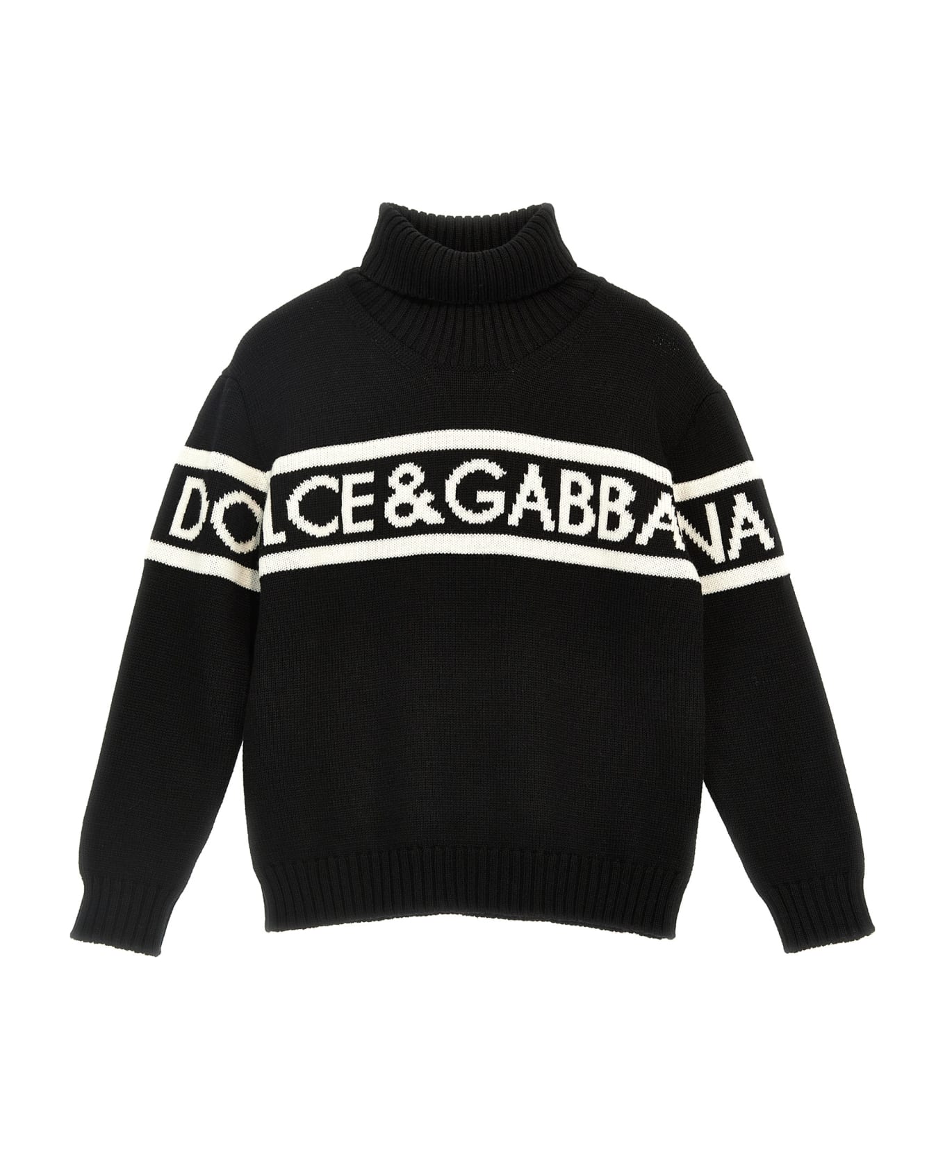 Dolce & Gabbana Logo Sweater - White/Black
