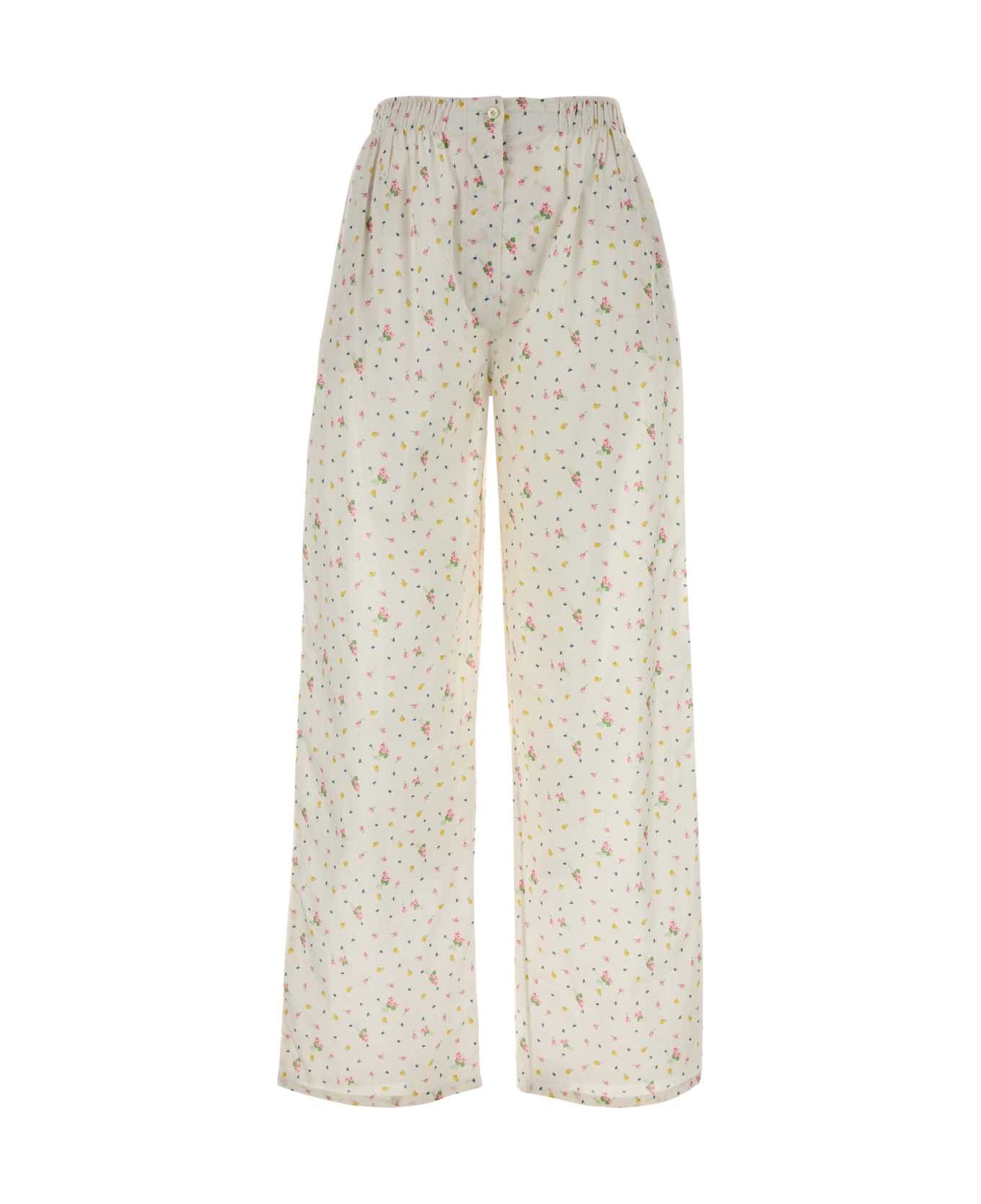 Prada Printed Cotton Pant - BIANCO