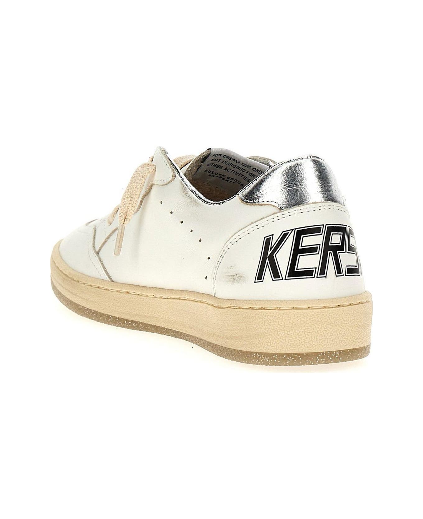 Golden Goose Kids Ball Star-patch Lace-up Sneakers - Bianco/rosa