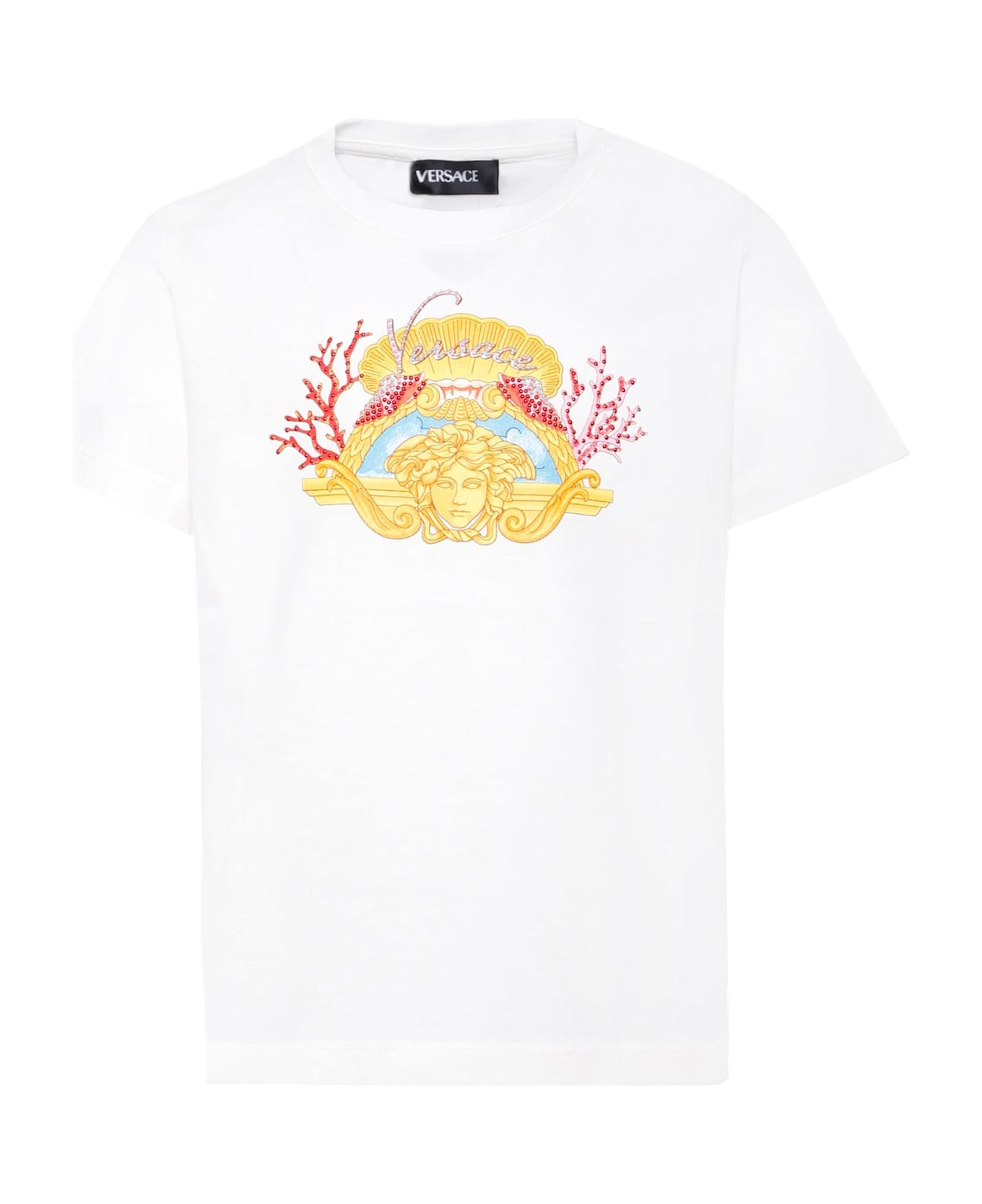 Versace White La Vacanza T-shirt For Girl - White
