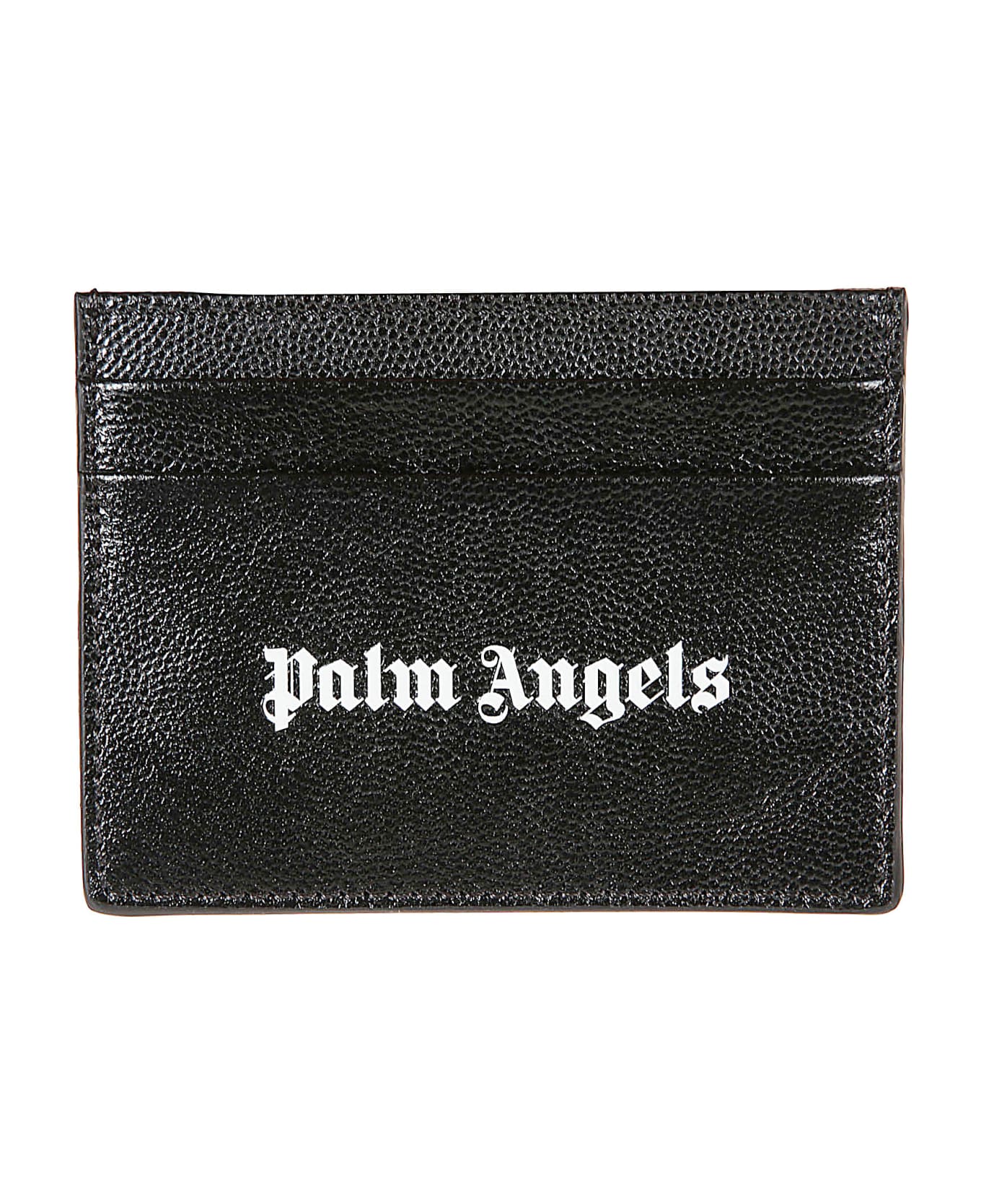 Palm Angels Logo Caviar Card Holder - Black/White