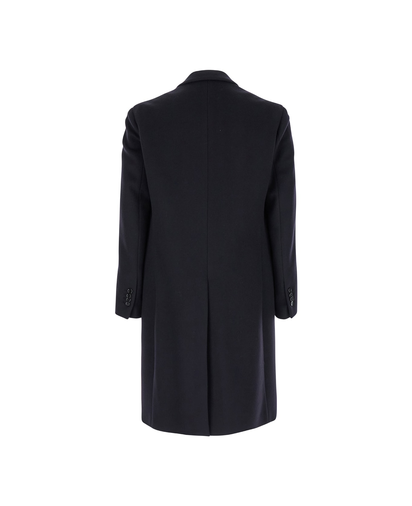 Lardini Black Double-breasted Coat In Wool Man - Blu