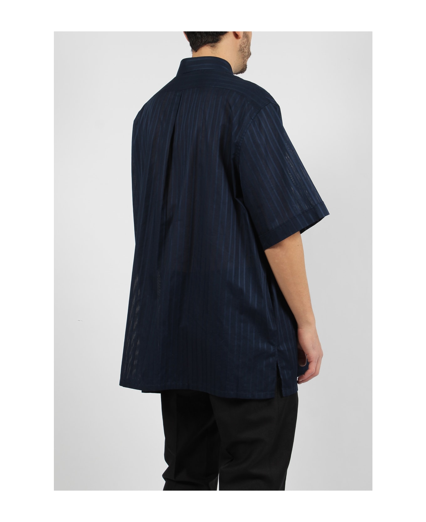 Givenchy Striped Cotton Voile Shirt - Blue