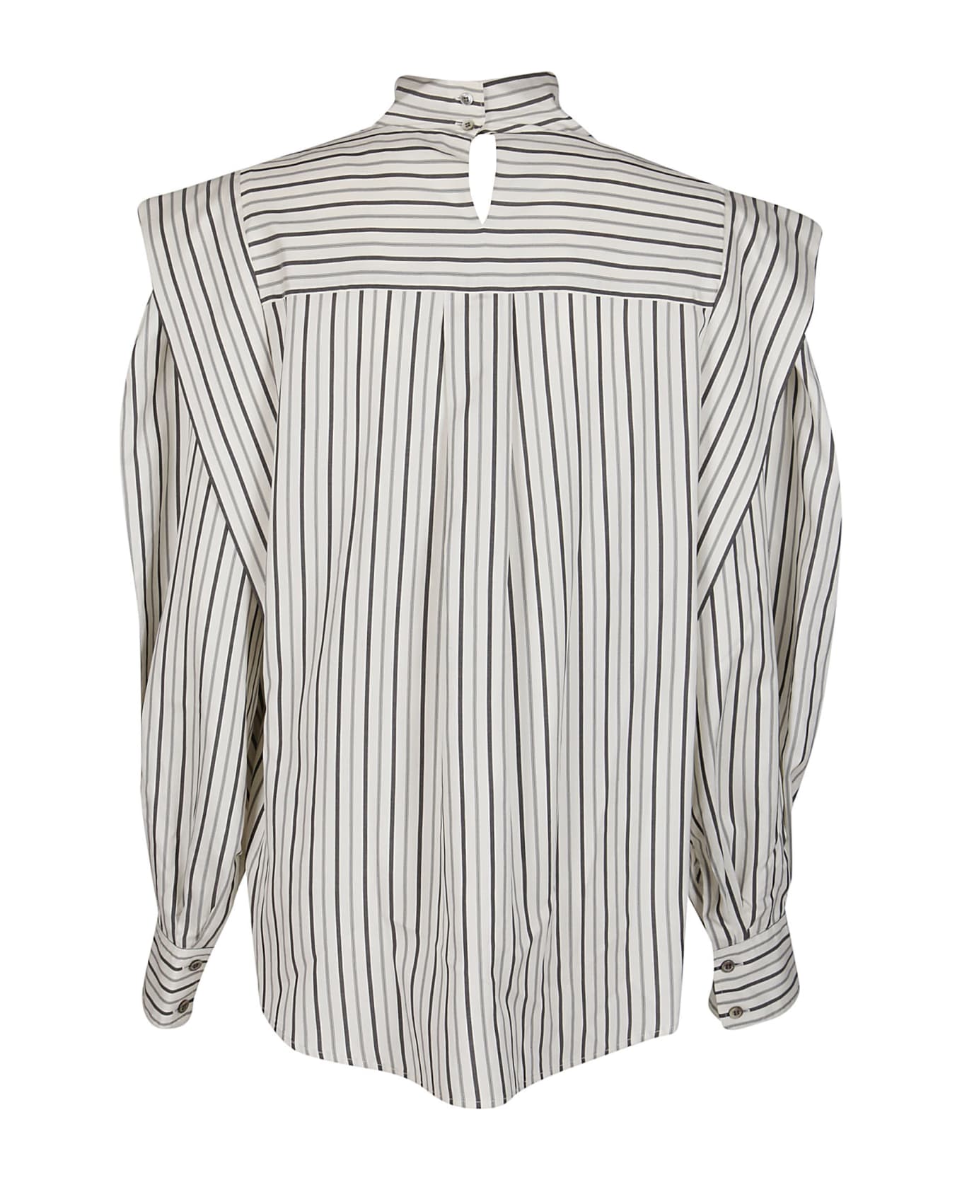 Isabel Marant White Silk Bianca Blouse - GREY/ECRU