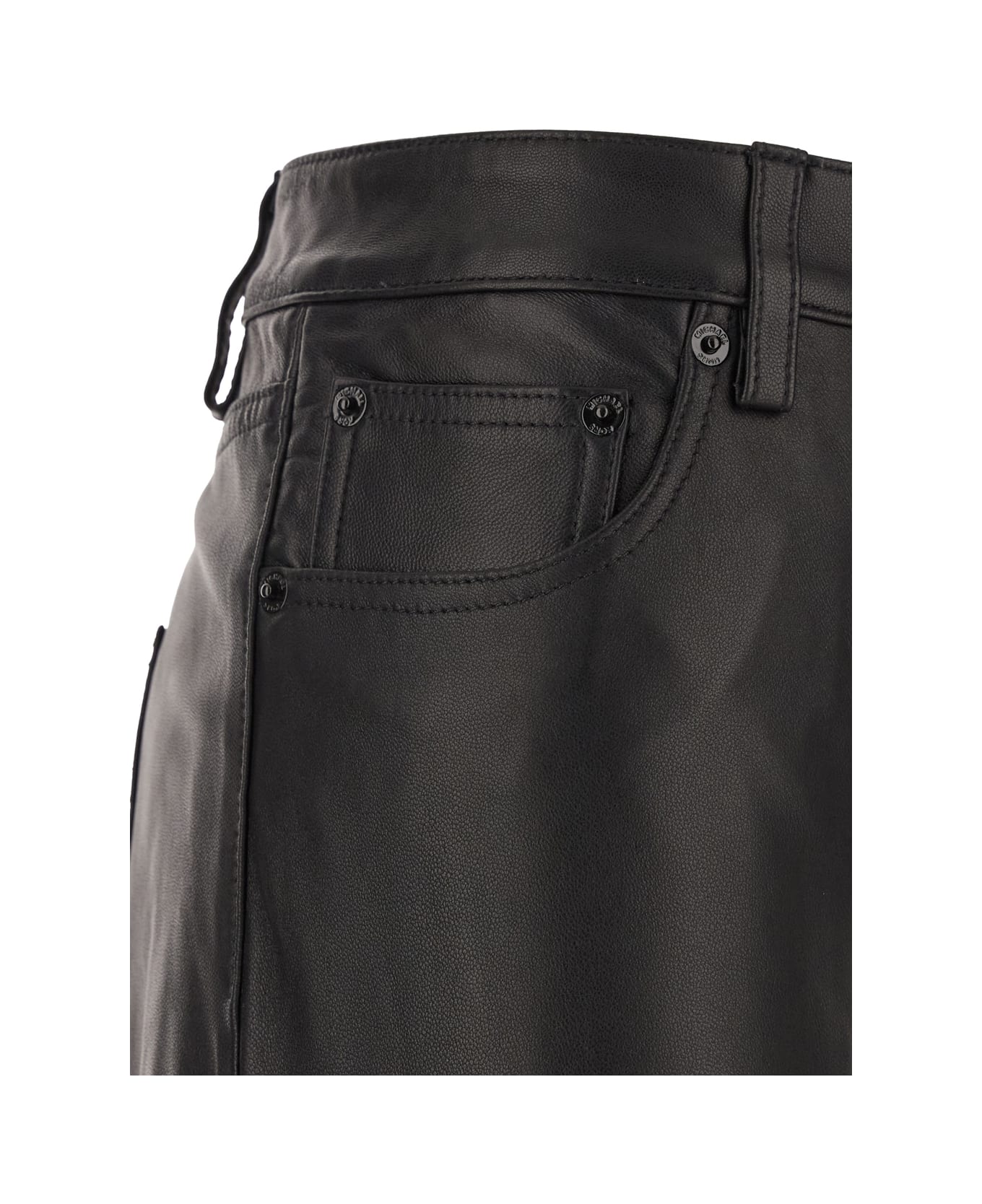 MICHAEL Michael Kors Black Pants With Belt Loops In Leather Woman - Black