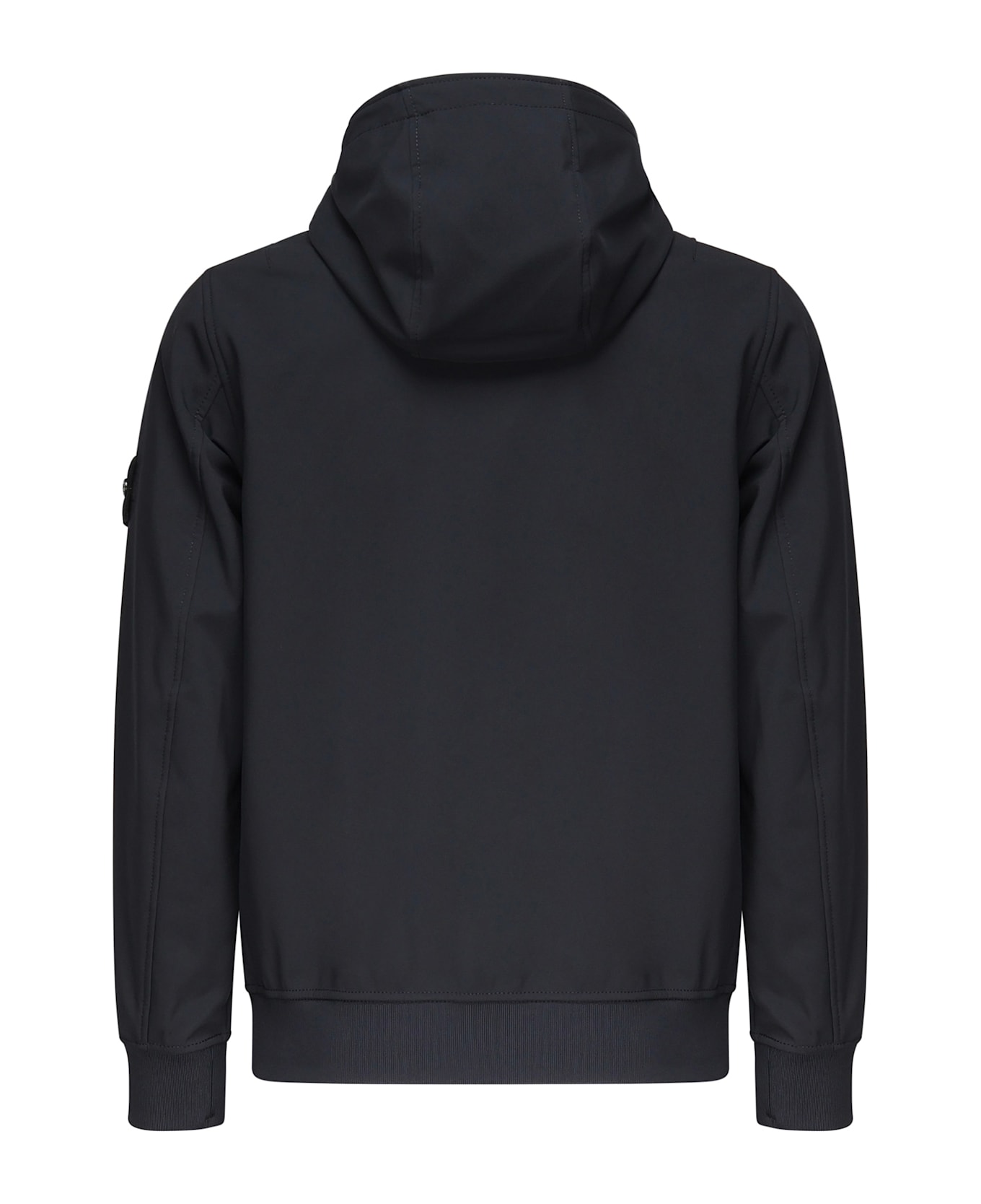Stone Island Zip-up Jacket With Logo - Blue