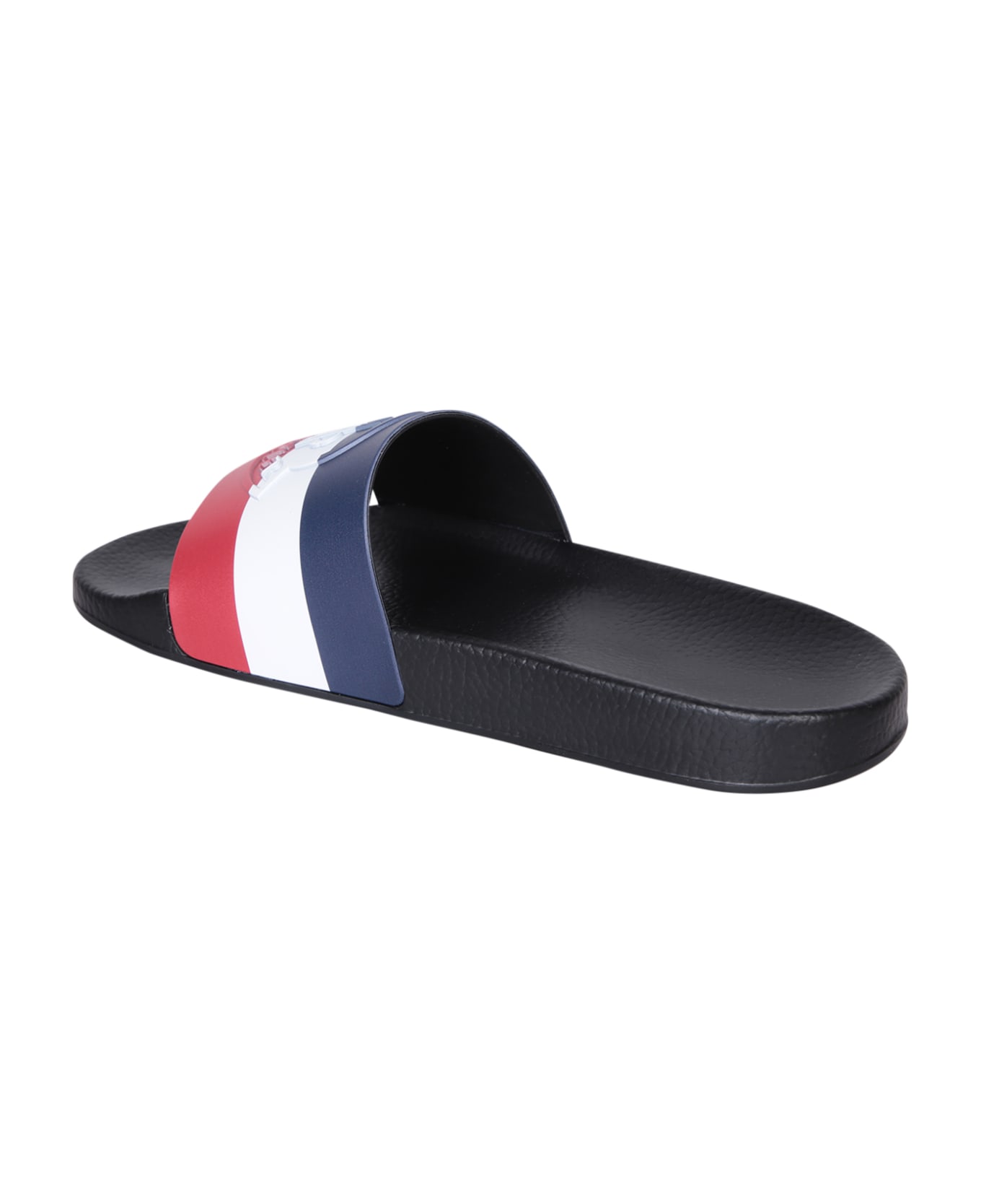 Moncler Basile Black Slides - Blue