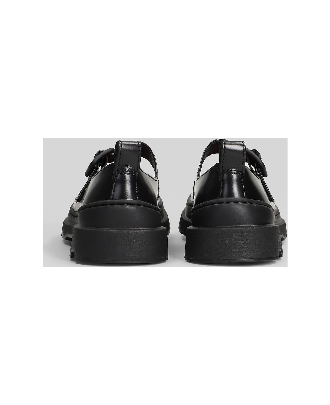 Camper Brutus Ballet Flats In Black Leather - black