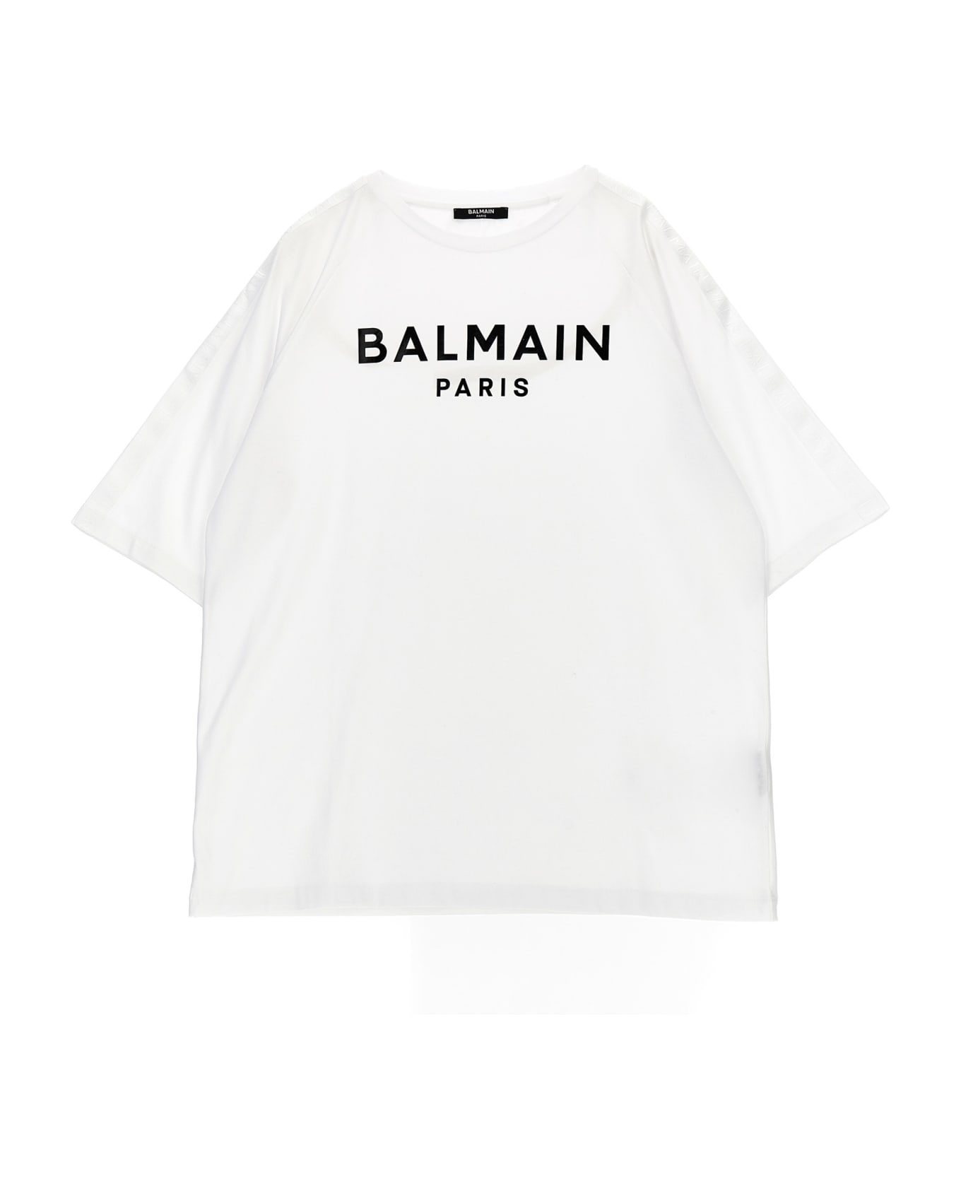 Balmain Logo Print T-shirt - White/Black