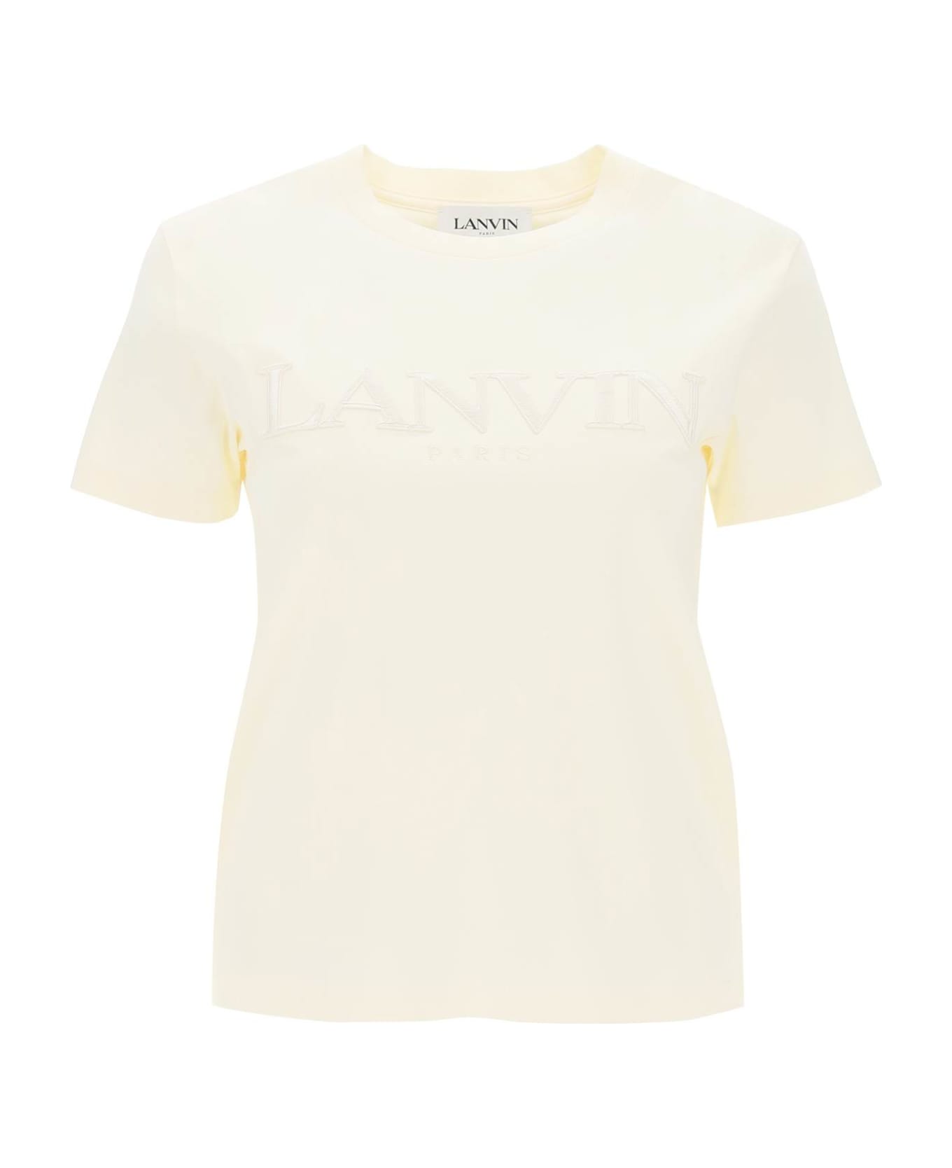 Lanvin Logo Embroidered T-shirt - Crema