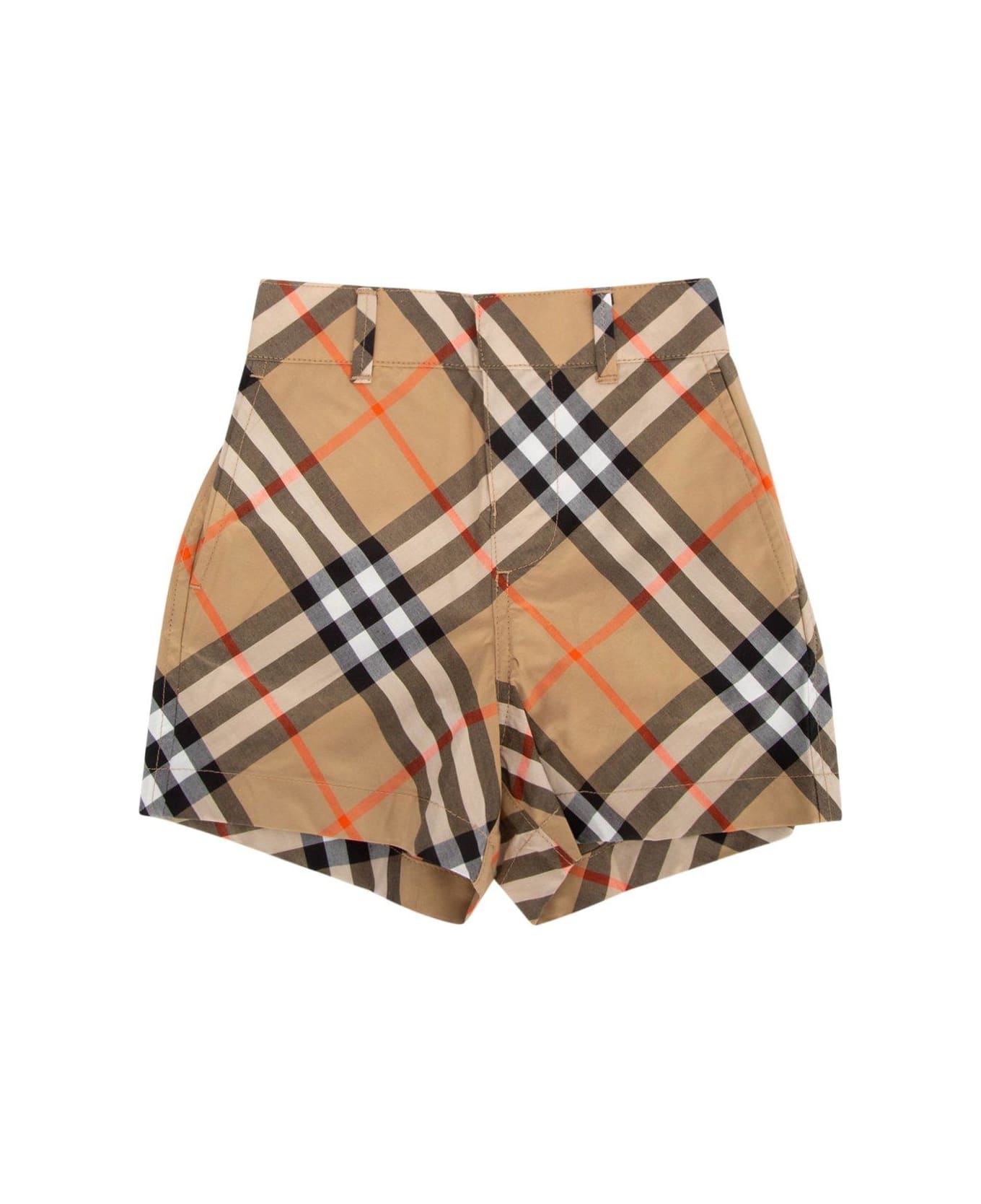 Burberry Straight-leg Checked Shorts - Sand