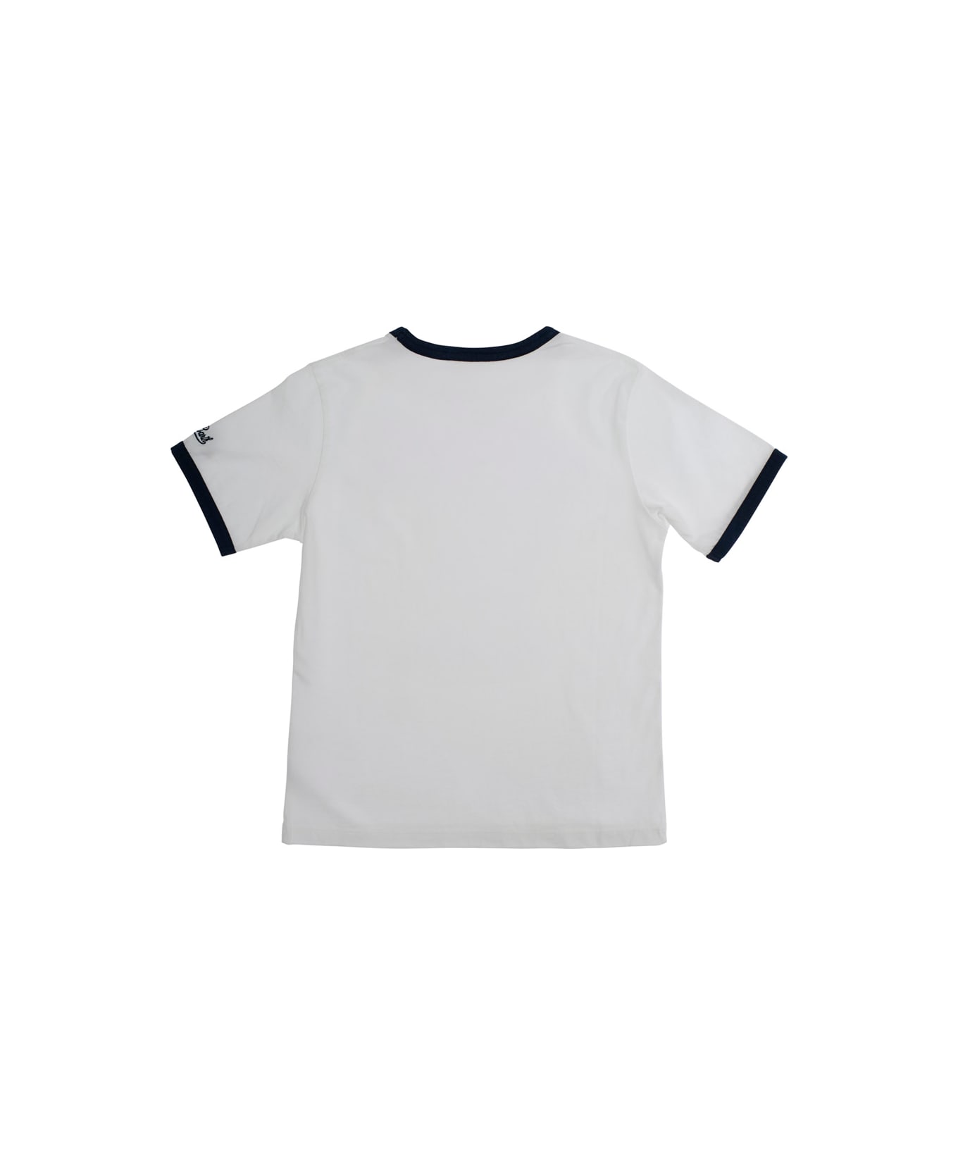 MC2 Saint Barth 'dean Jr' White T-shirt With Round Neck And Maxi Logo Print On The Front In Cotton Baby - White