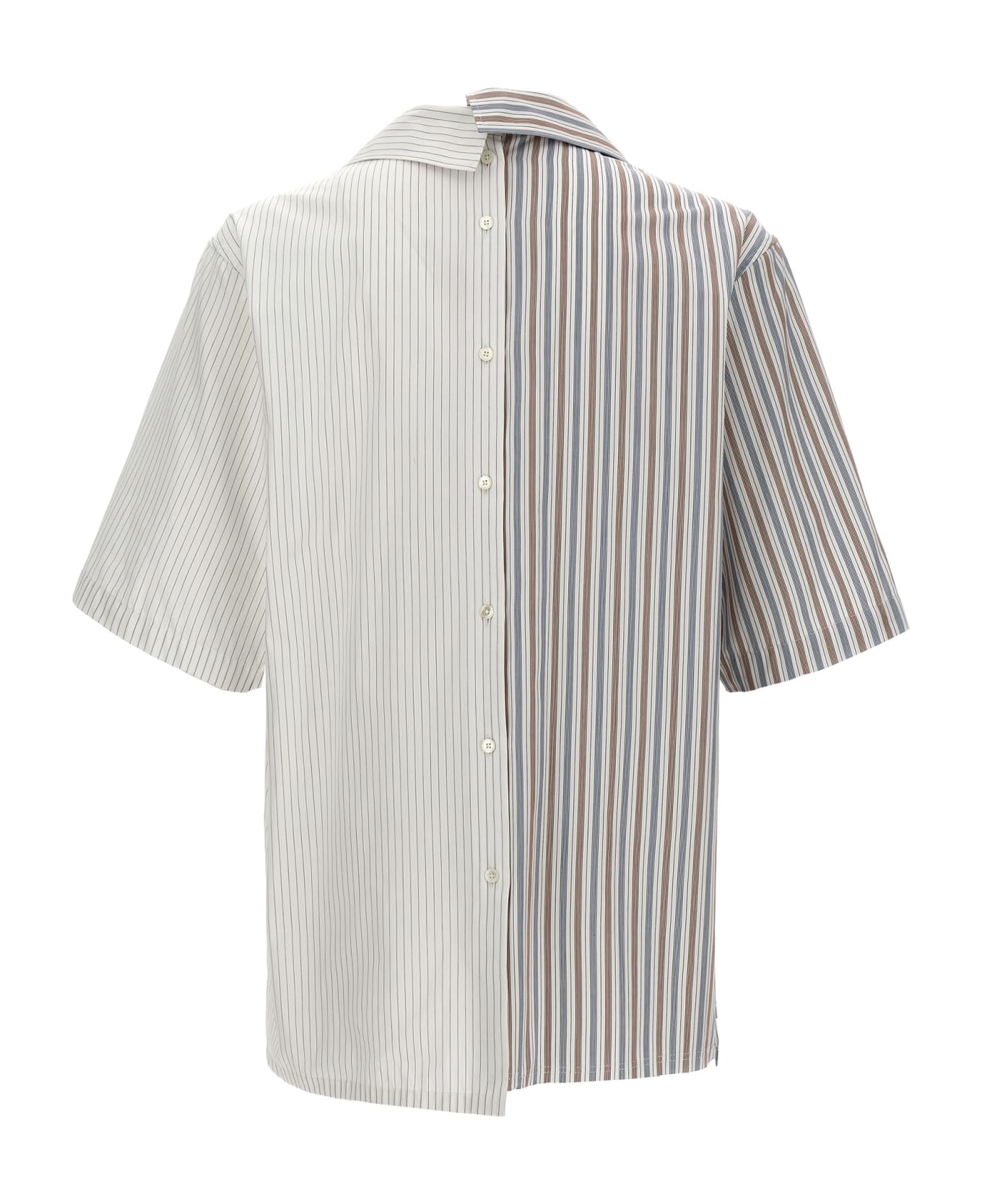 Lanvin Asymmetric Striped Shirt - WHITE