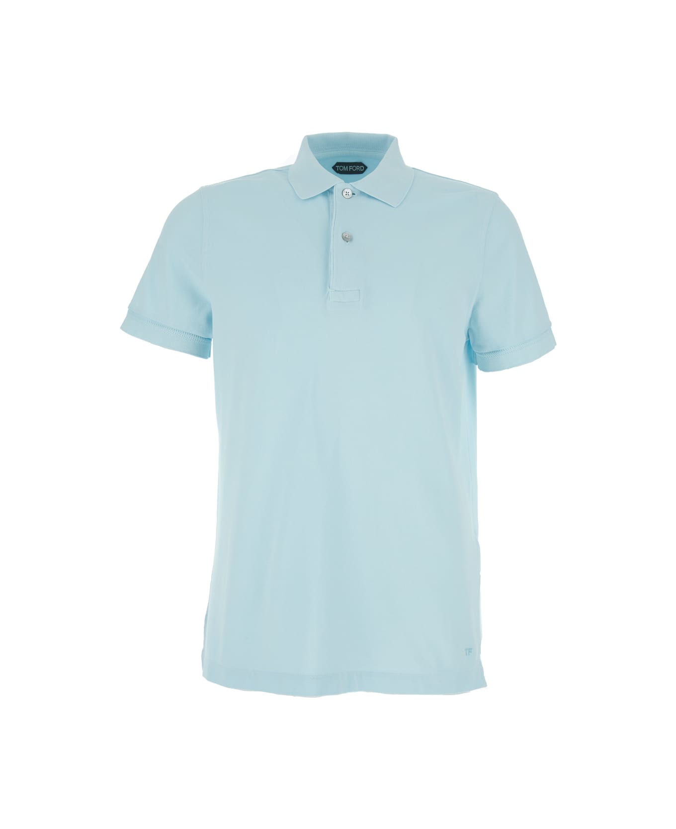 Tom Ford Light-blue Piquet Polo T-shirt In Cotton Man - Light blue ポロシャツ