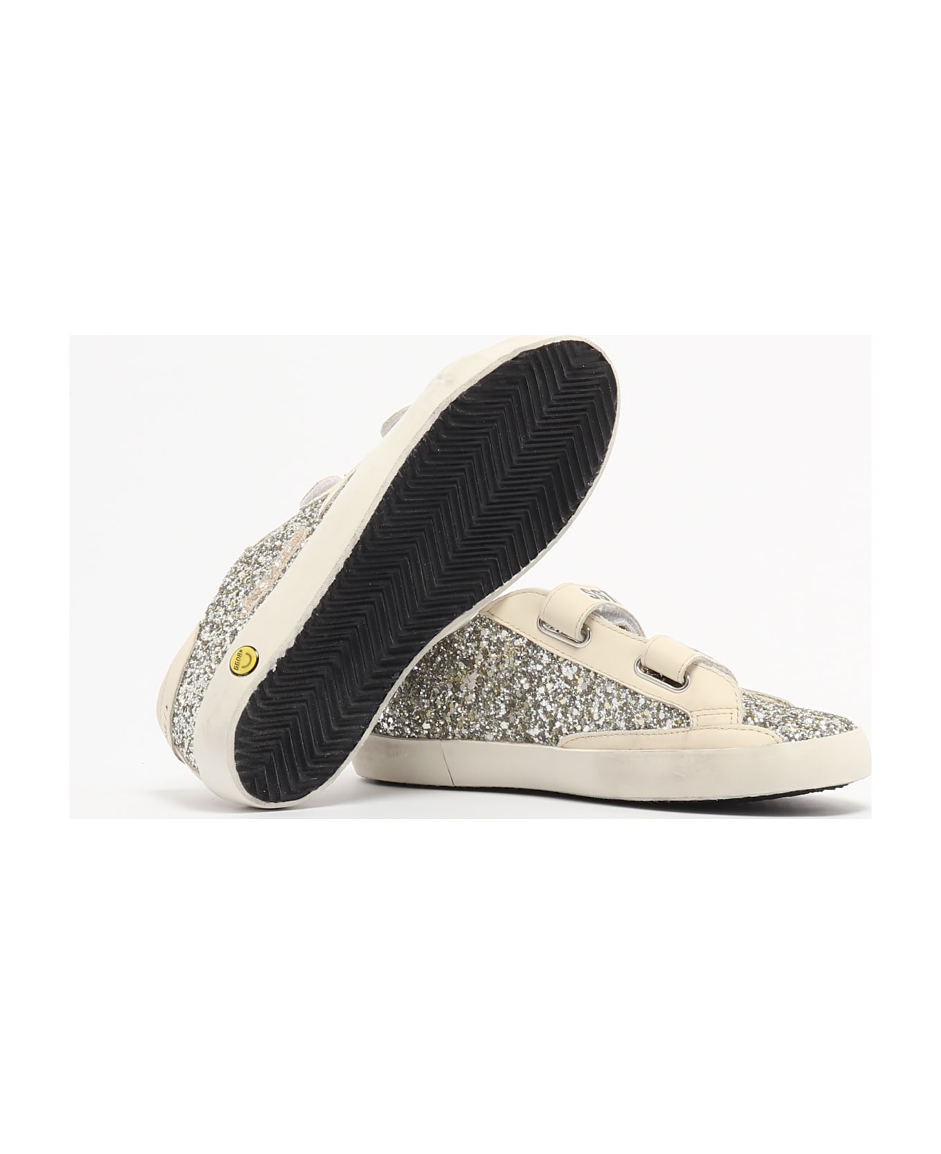 Golden Goose Old School Velcro Sneaker - PLATINO