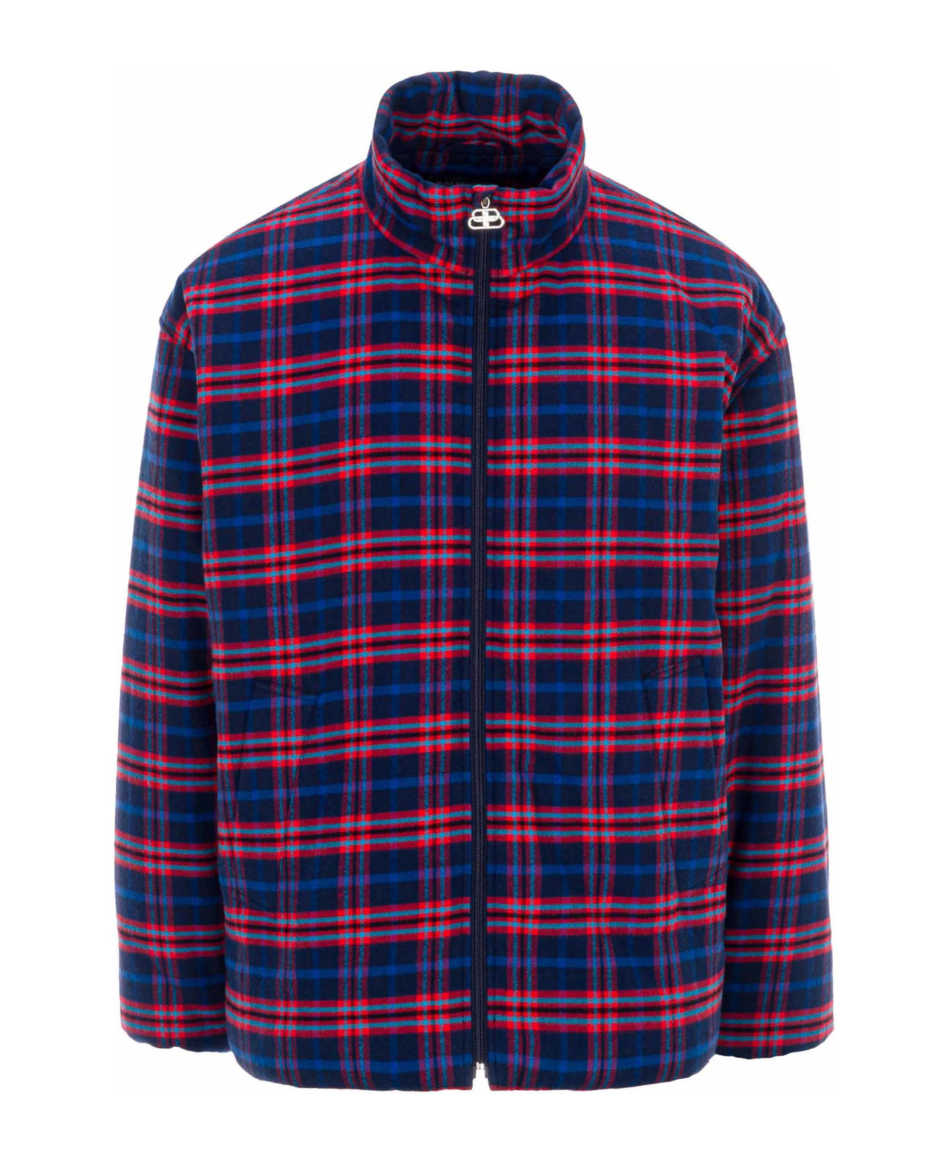 Balenciaga Check Jacket - BLUE RED