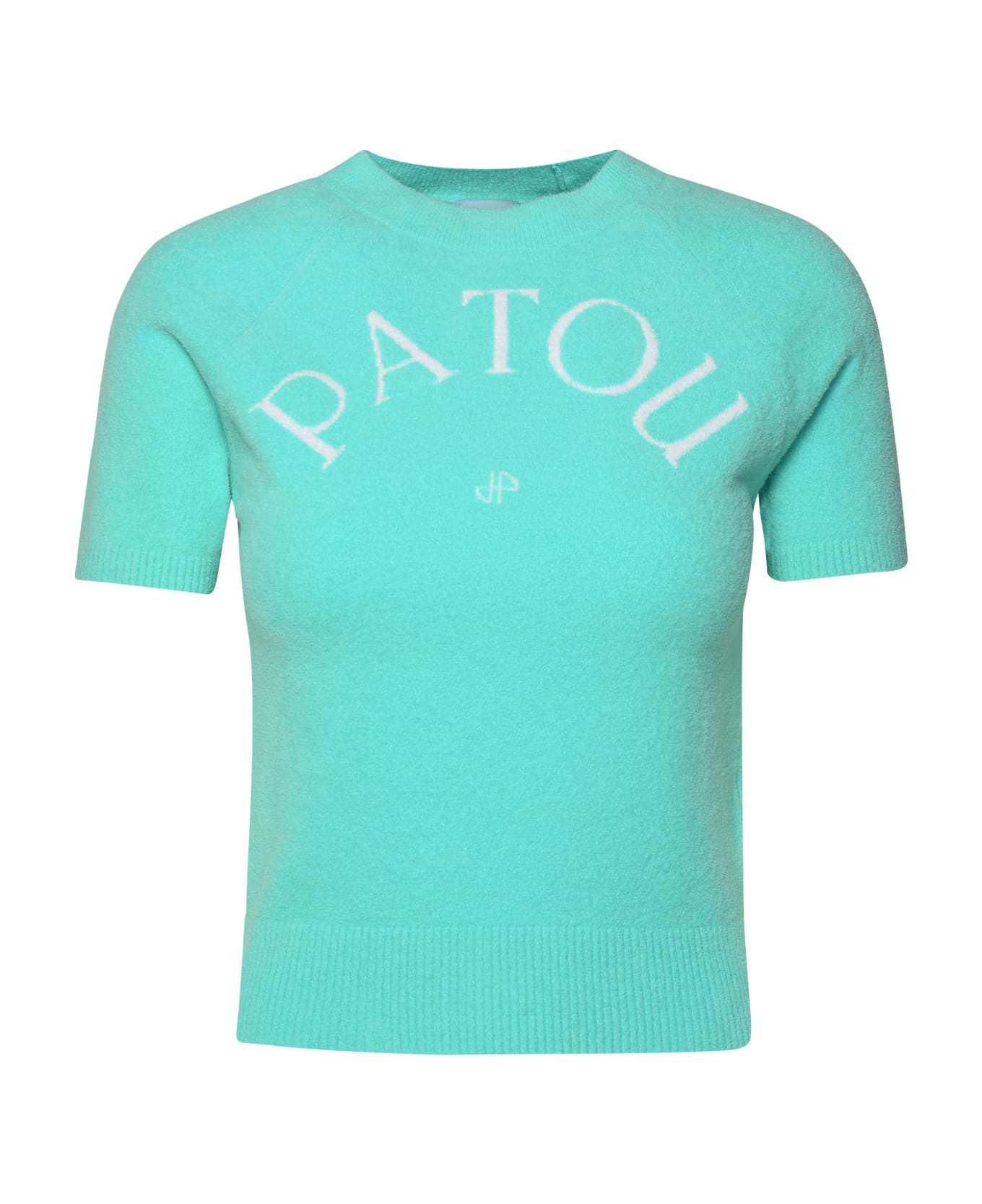 Patou Teal Cotton Blend Sweater - Light Blue