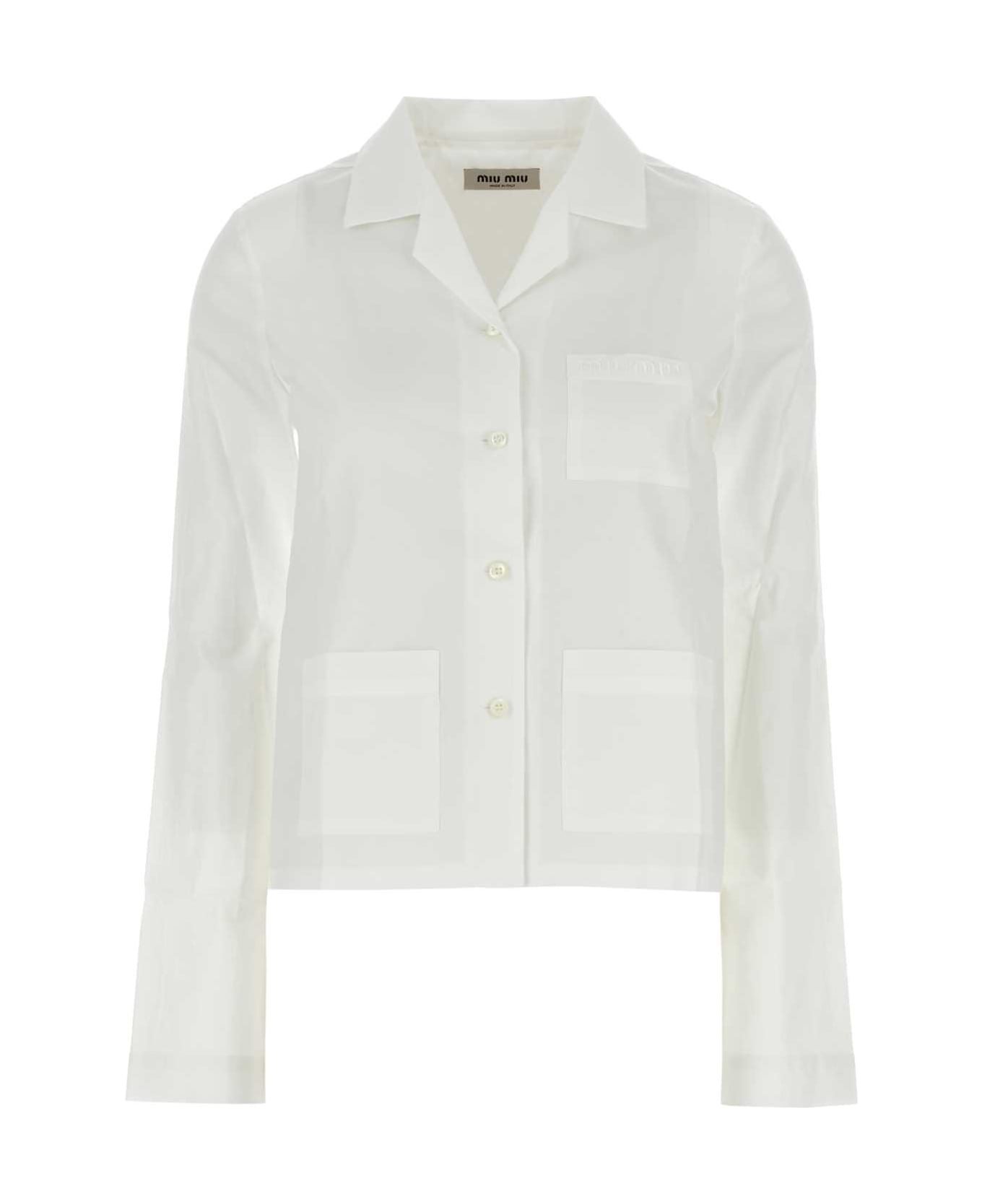 Miu Miu White Poplin Shirt - BIANCO