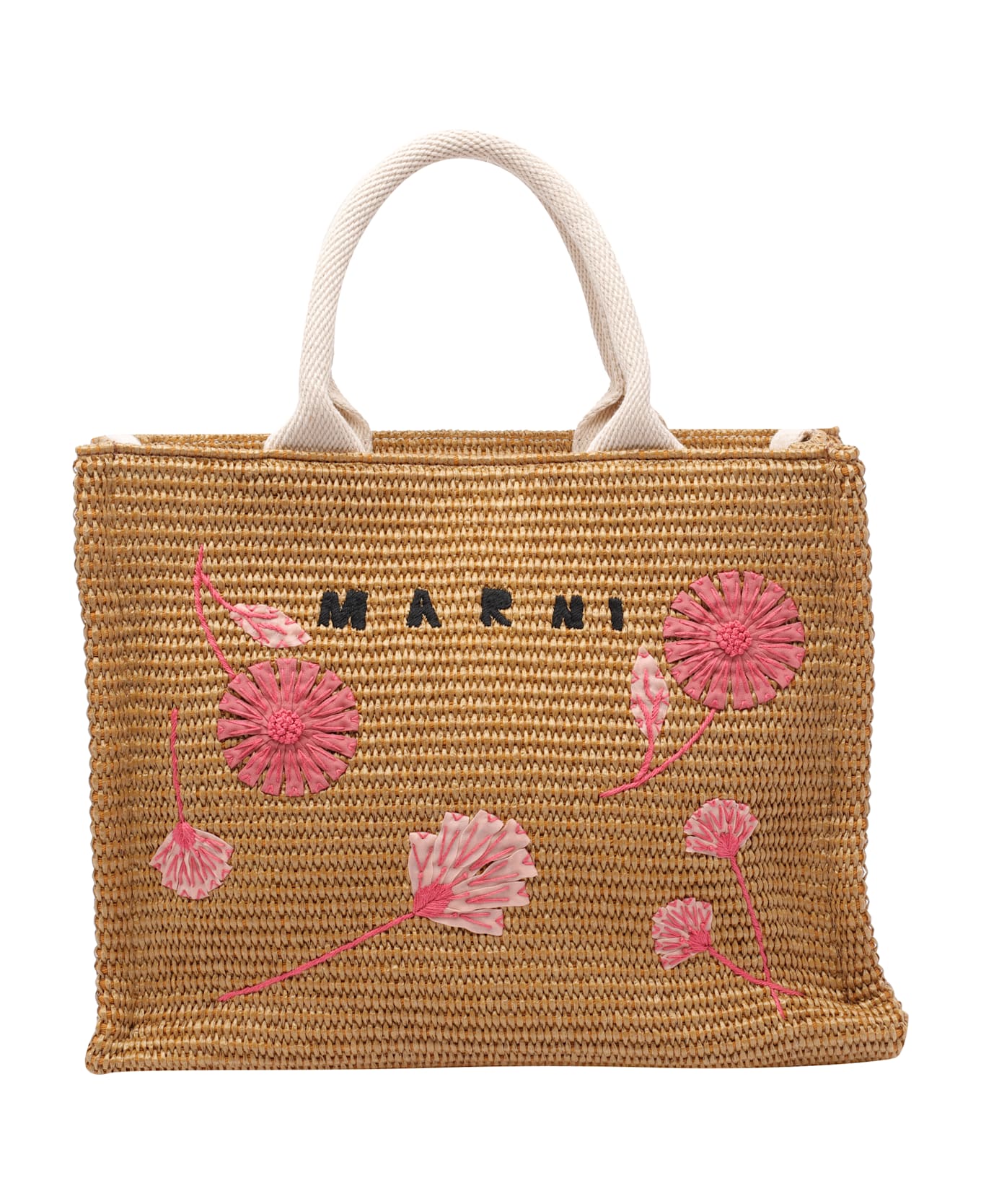 Marni Raffia Small Tote Bag - Beige