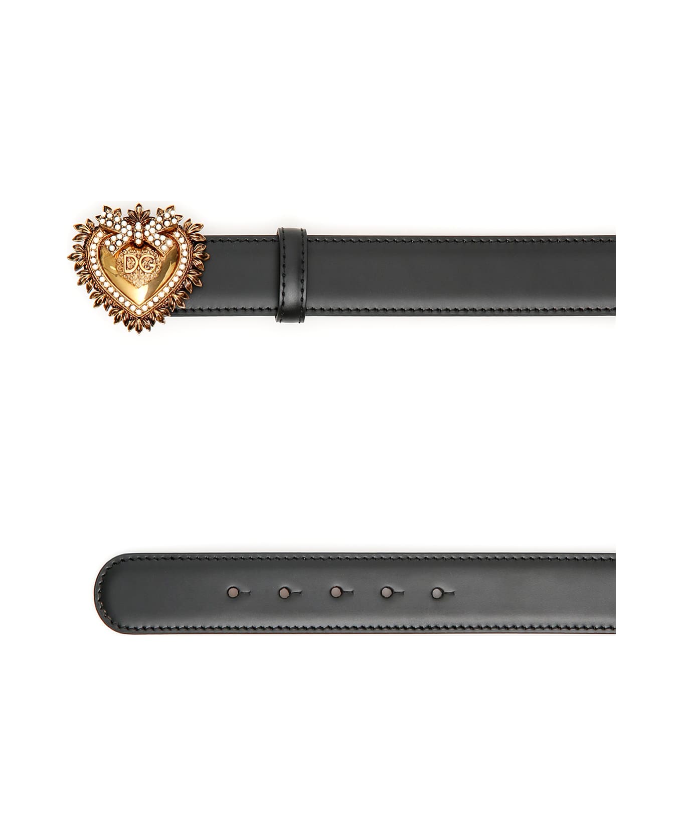 Dolce & Gabbana Heart Buckle Belt - Black ベルト