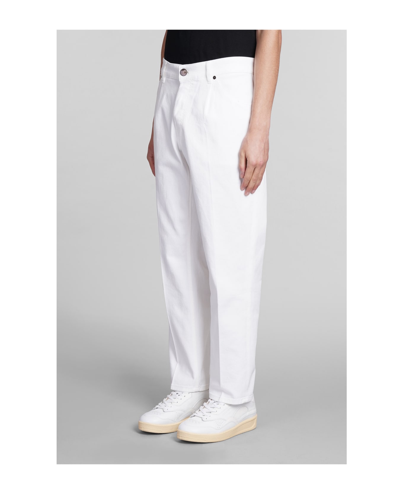 PT Torino Jeans In White Cotton - white