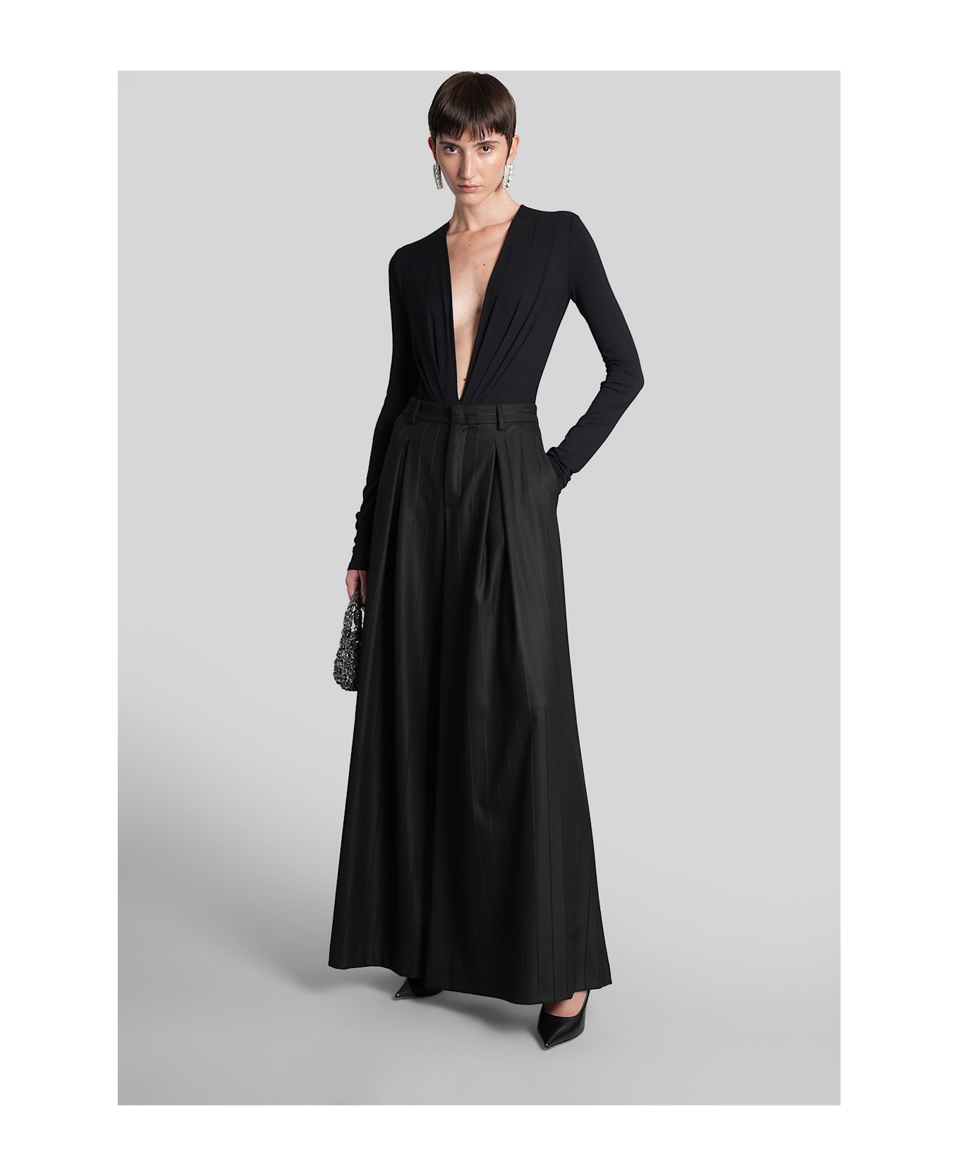 The Andamane Zelda Bodysuit Body In Black Viscose - black