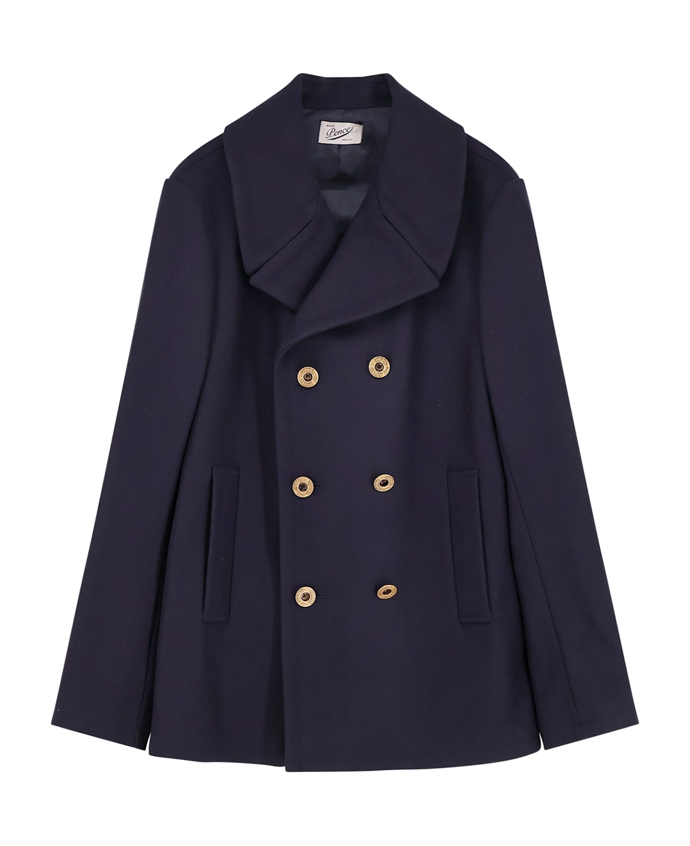 Pence Time Virgin Wool Peacoat - Blue