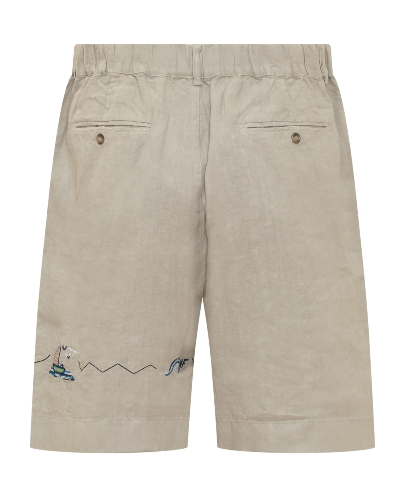 Nick Fouquet Shorts With Embroidery - LIGHT BEIGE