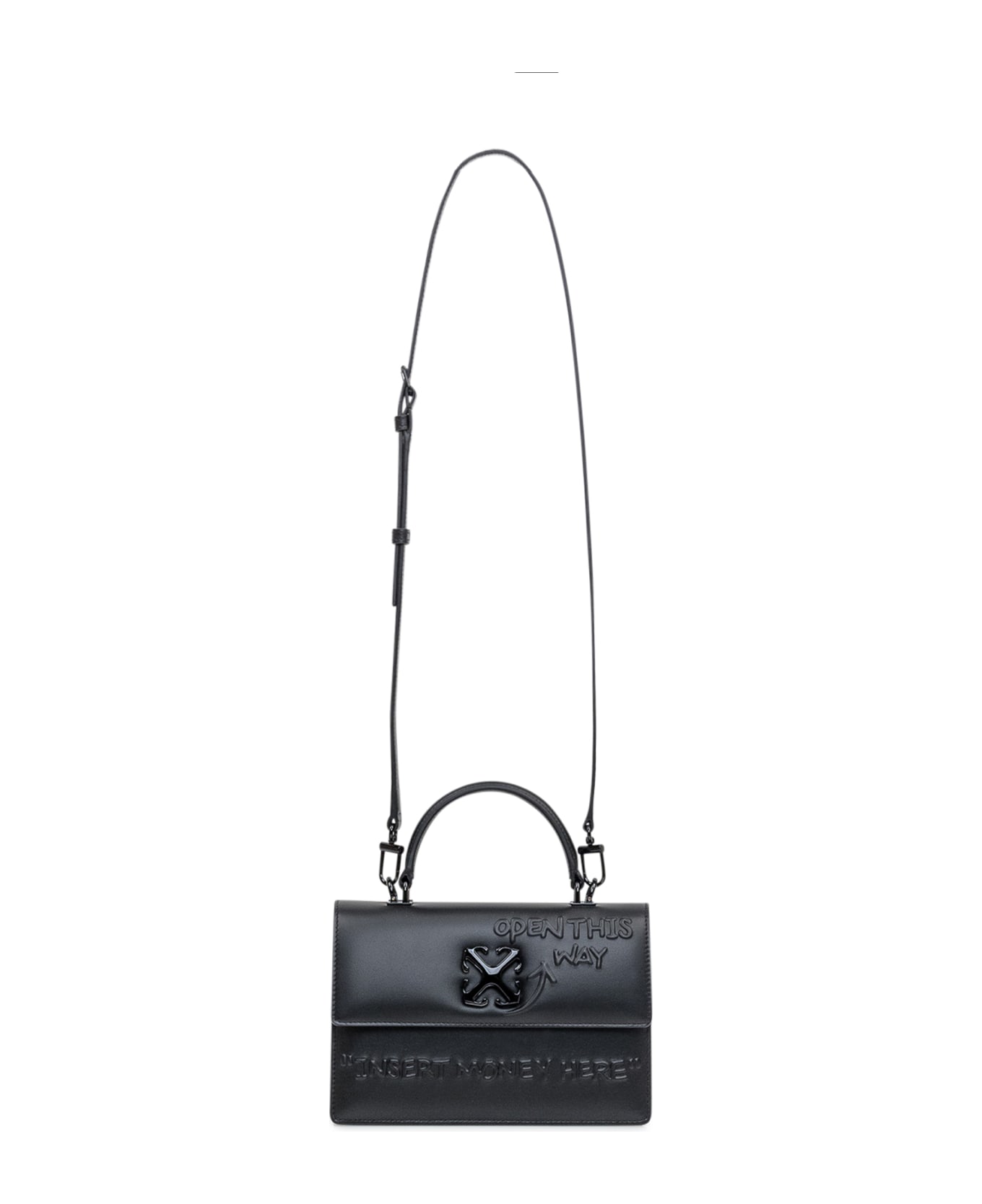 Off-White Hand Bag With Writing - BLACK