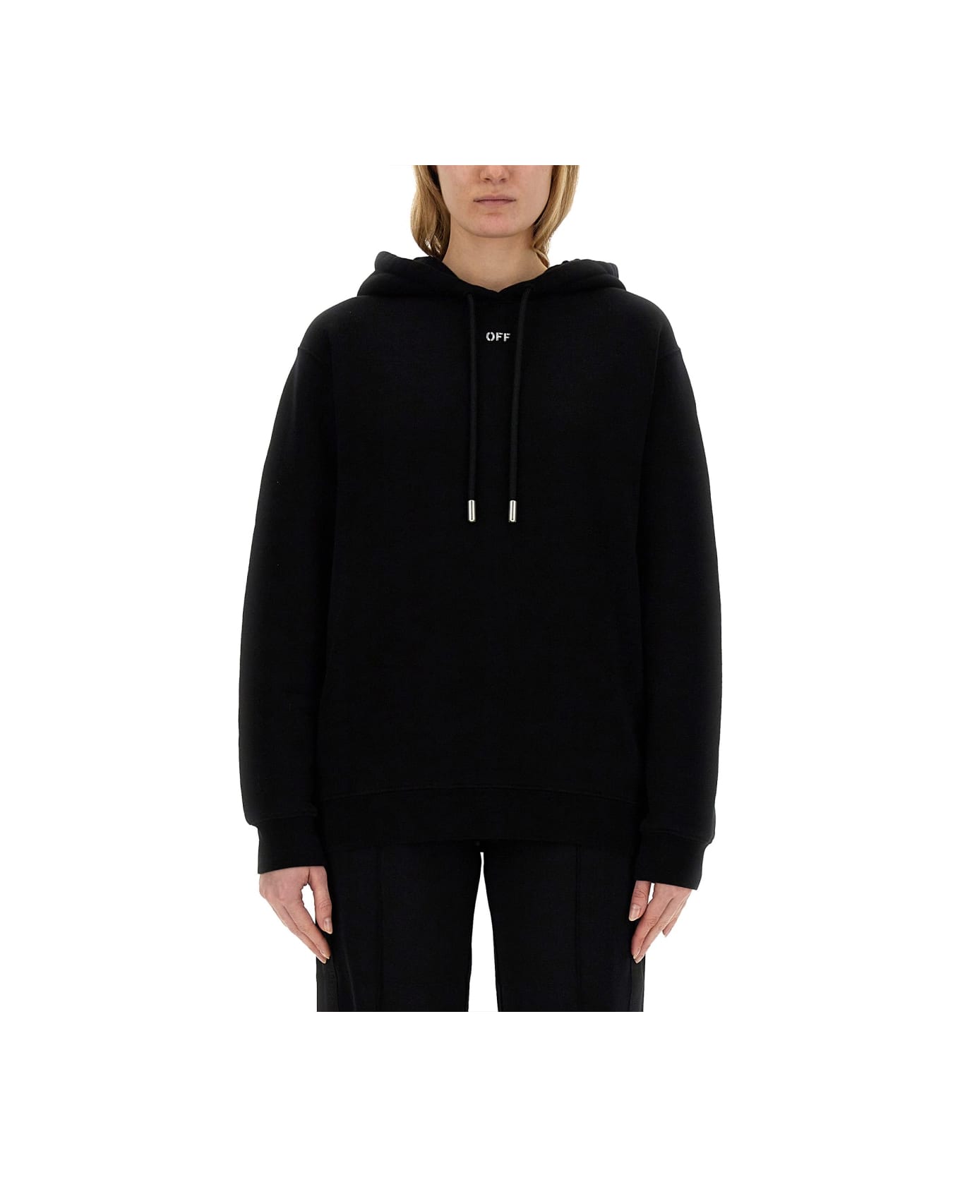 Off-White Sweatshirt With Logo - BLACK