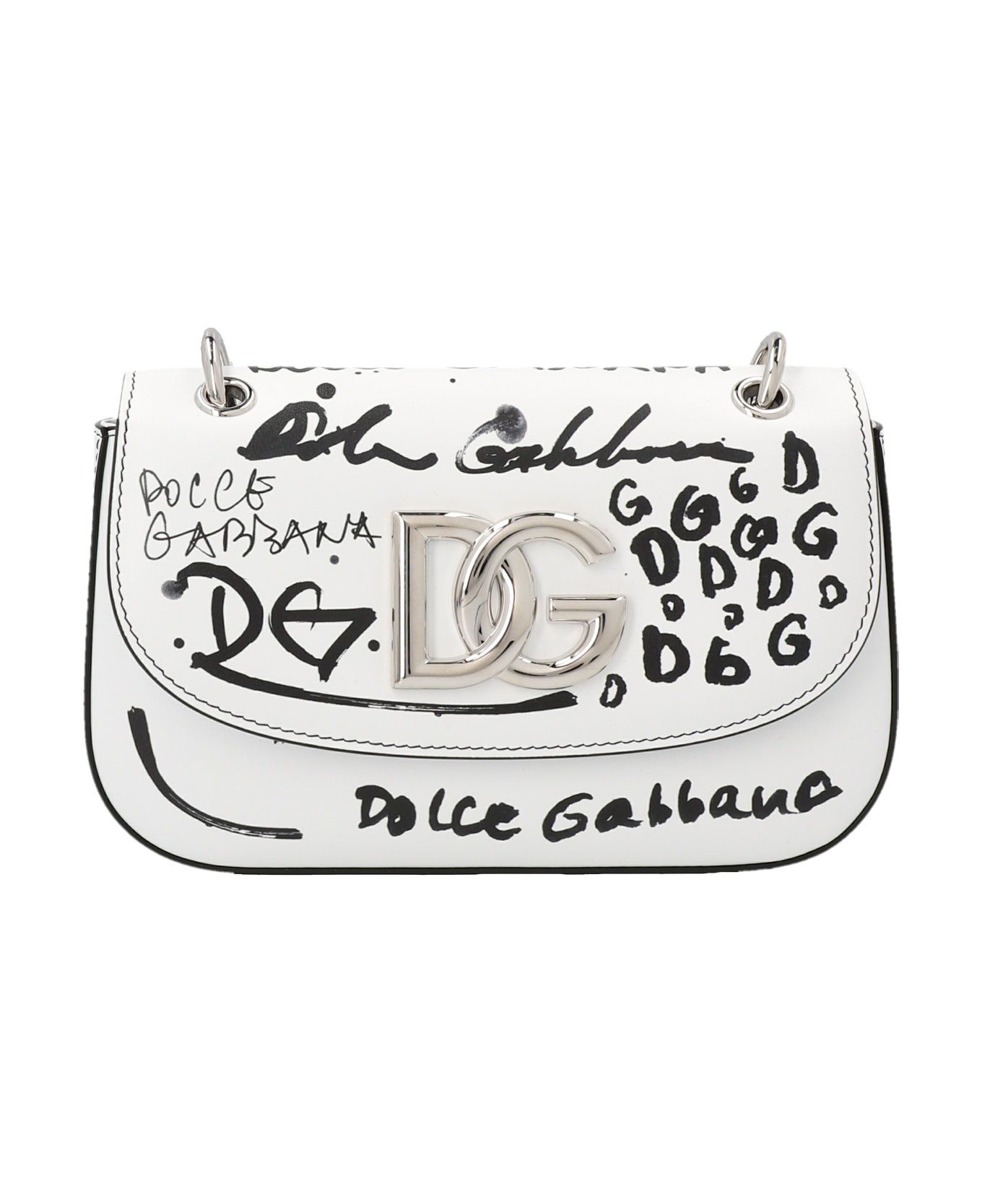 Dolce & Gabbana Logo Crossbody Bag - White/Black