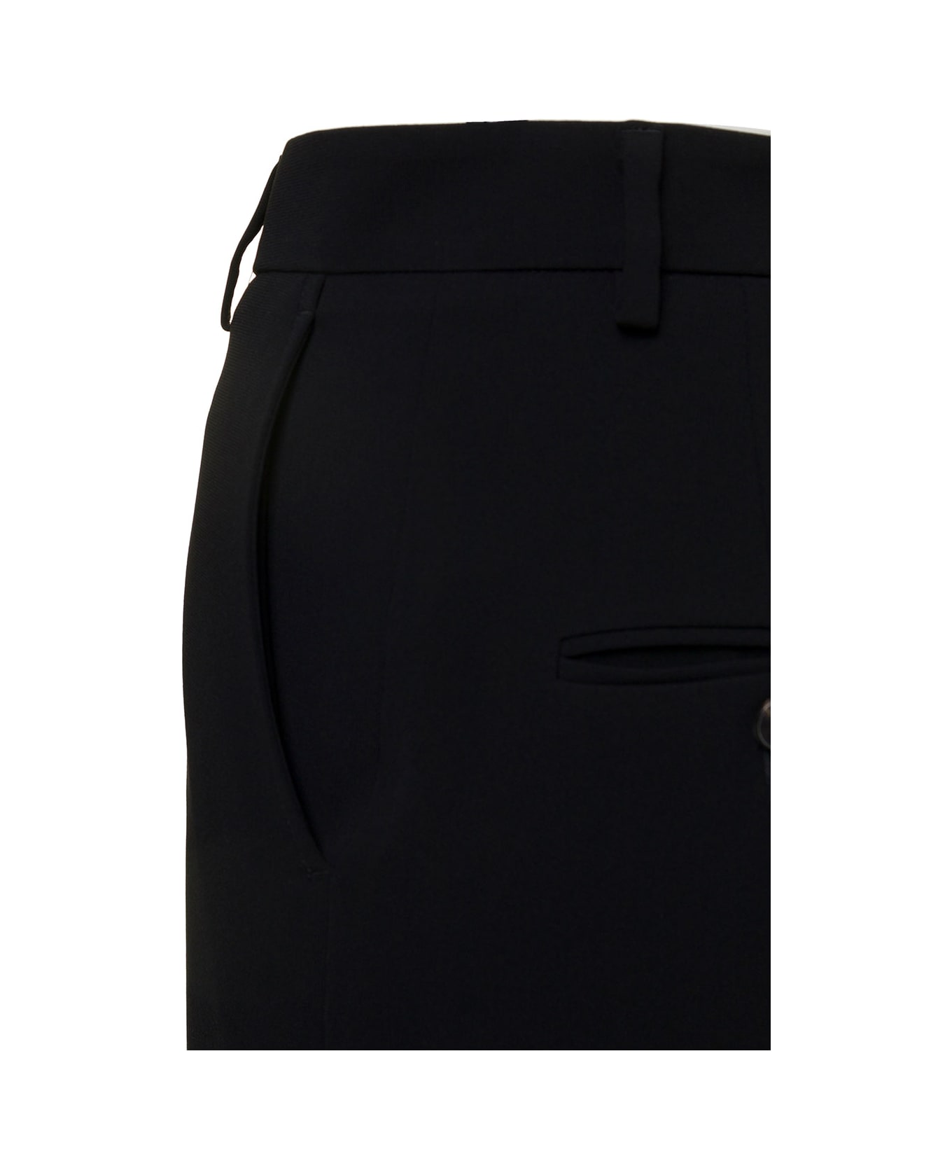 Alberto Biani Black Flared Pants With Welt Pockets In Triacetate Blend Woman - Black