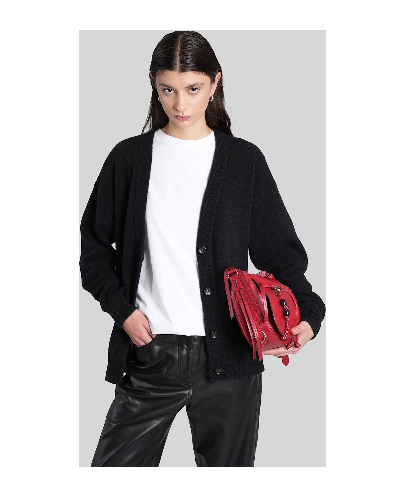Laneus Cardigan In Black Cashmere - black