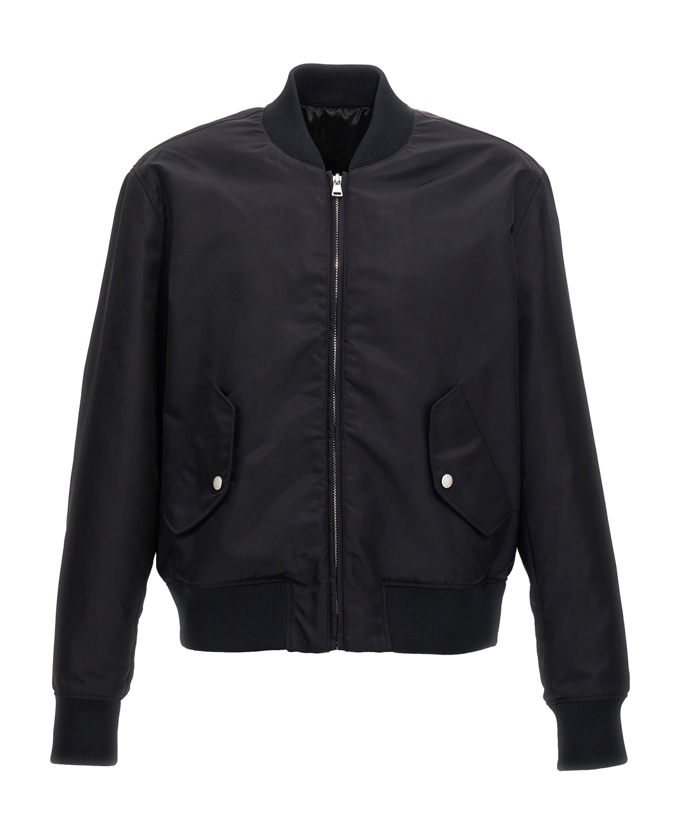 Balmain Dark Blue Polyamide Bomber Jacket - Blue