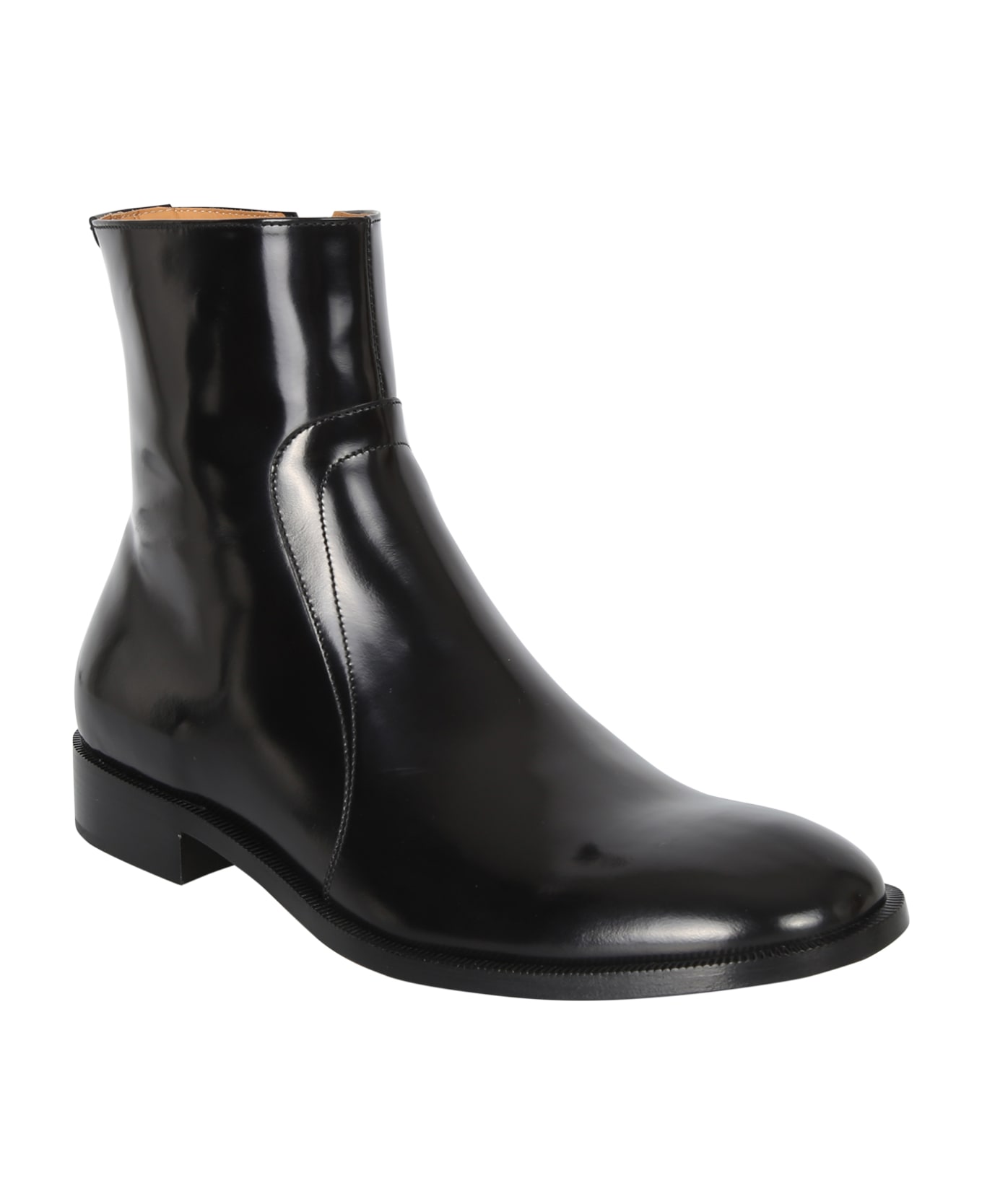 Maison Margiela Black Smooth Leather Ankle Boot - Black