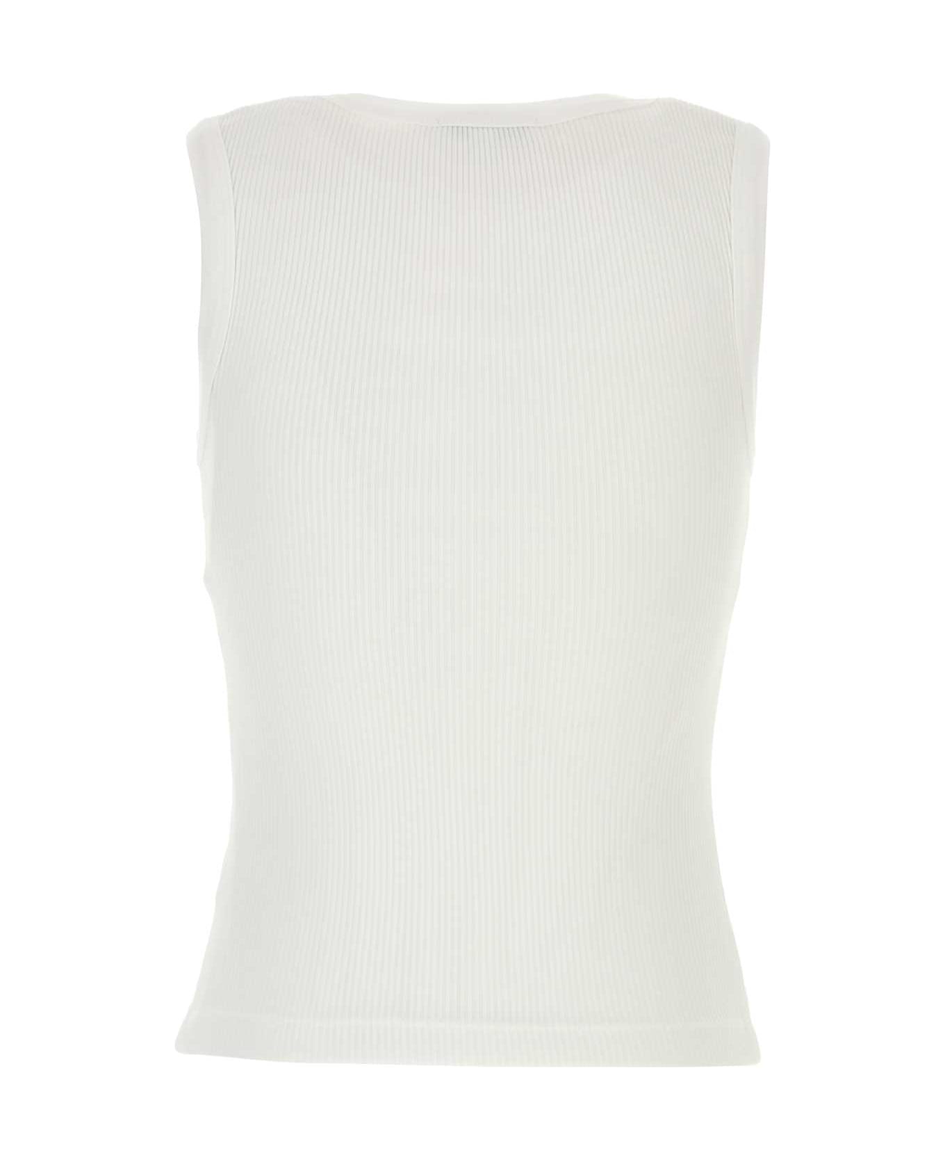AGOLDE White Stretch Cotton Blend Tank Top - White