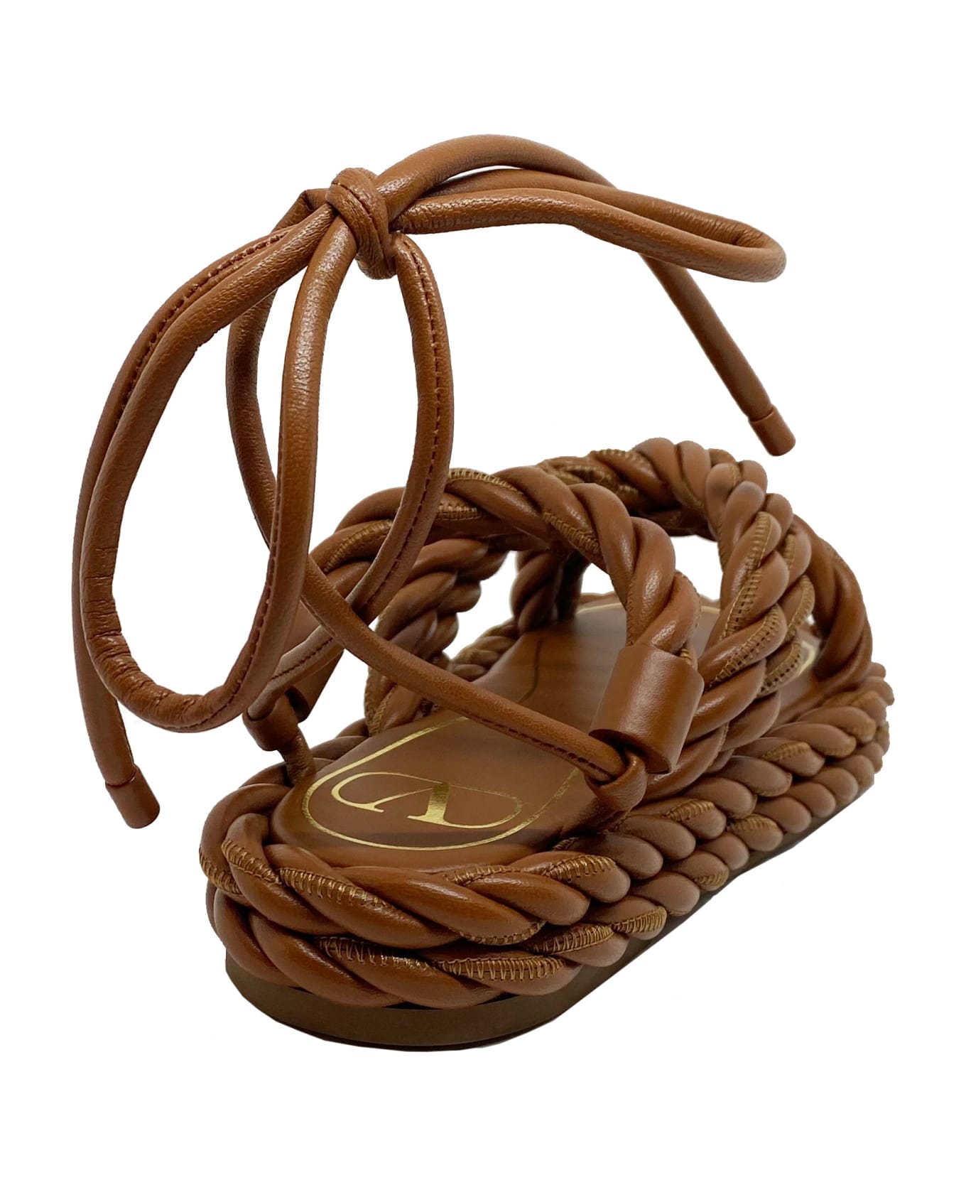 Valentino Garavani The Rope Leather Sandals - Brown