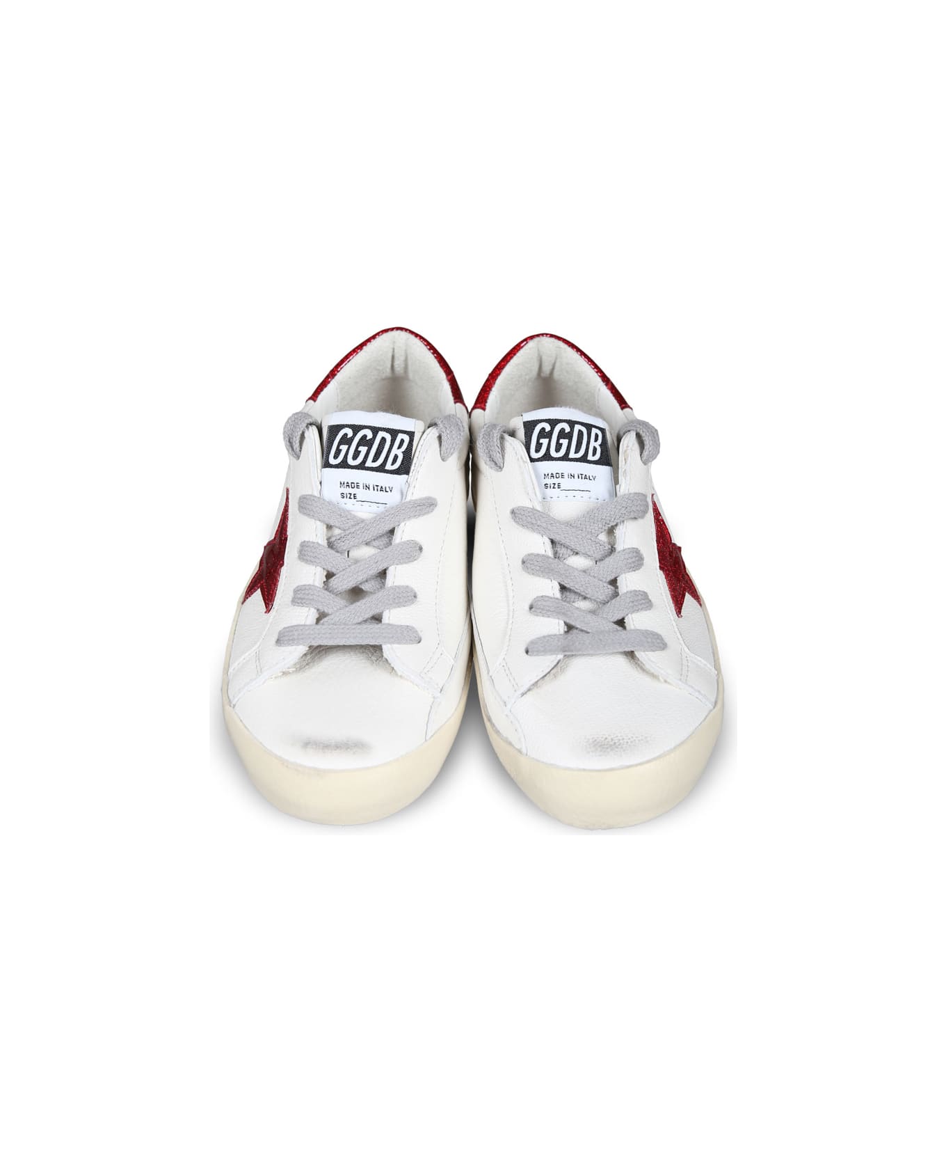 Golden Goose White Suepr Star Sneakers For Girl With Star - White