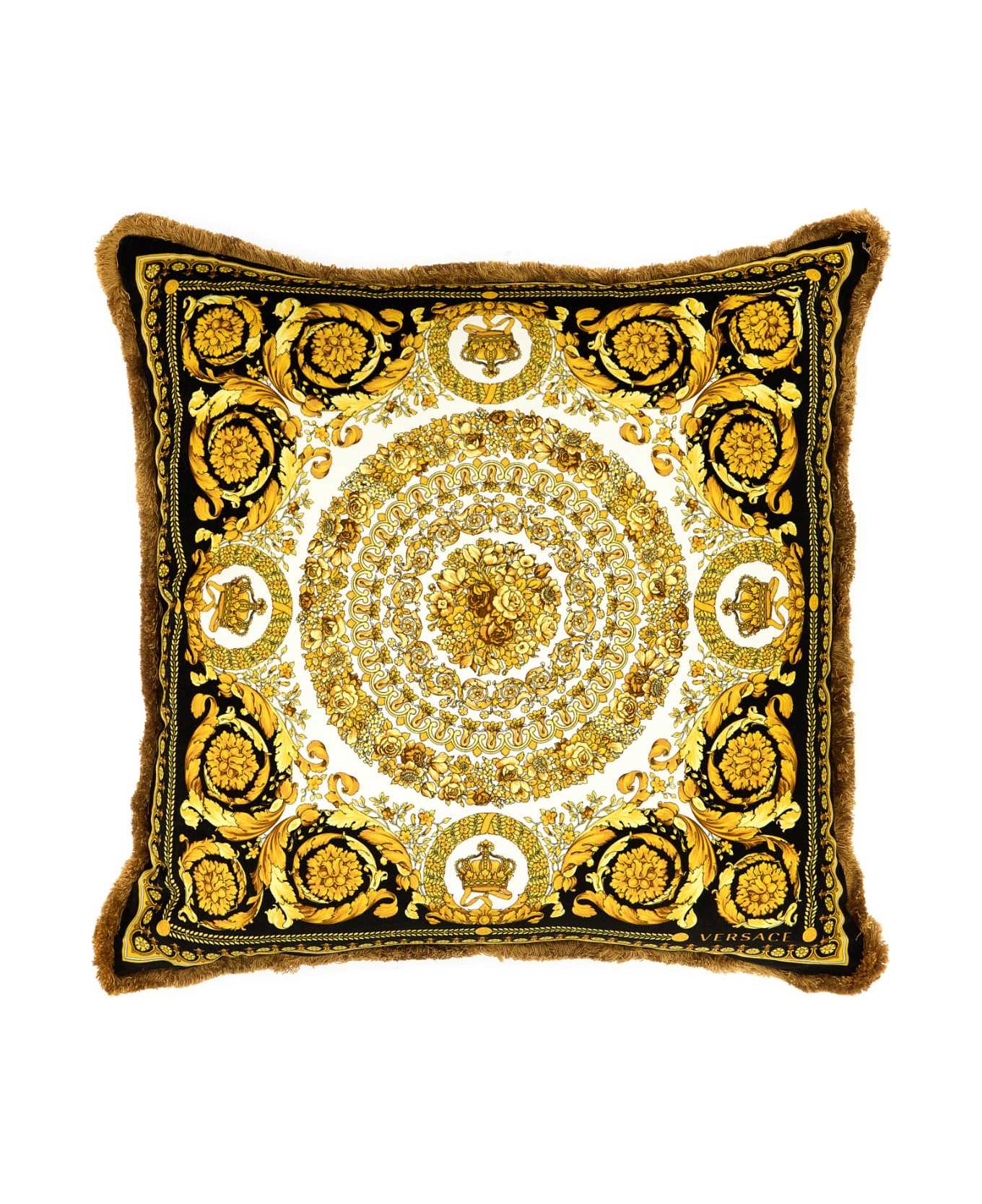 Versace Printed Fabric Pillow - BLACKGOLD
