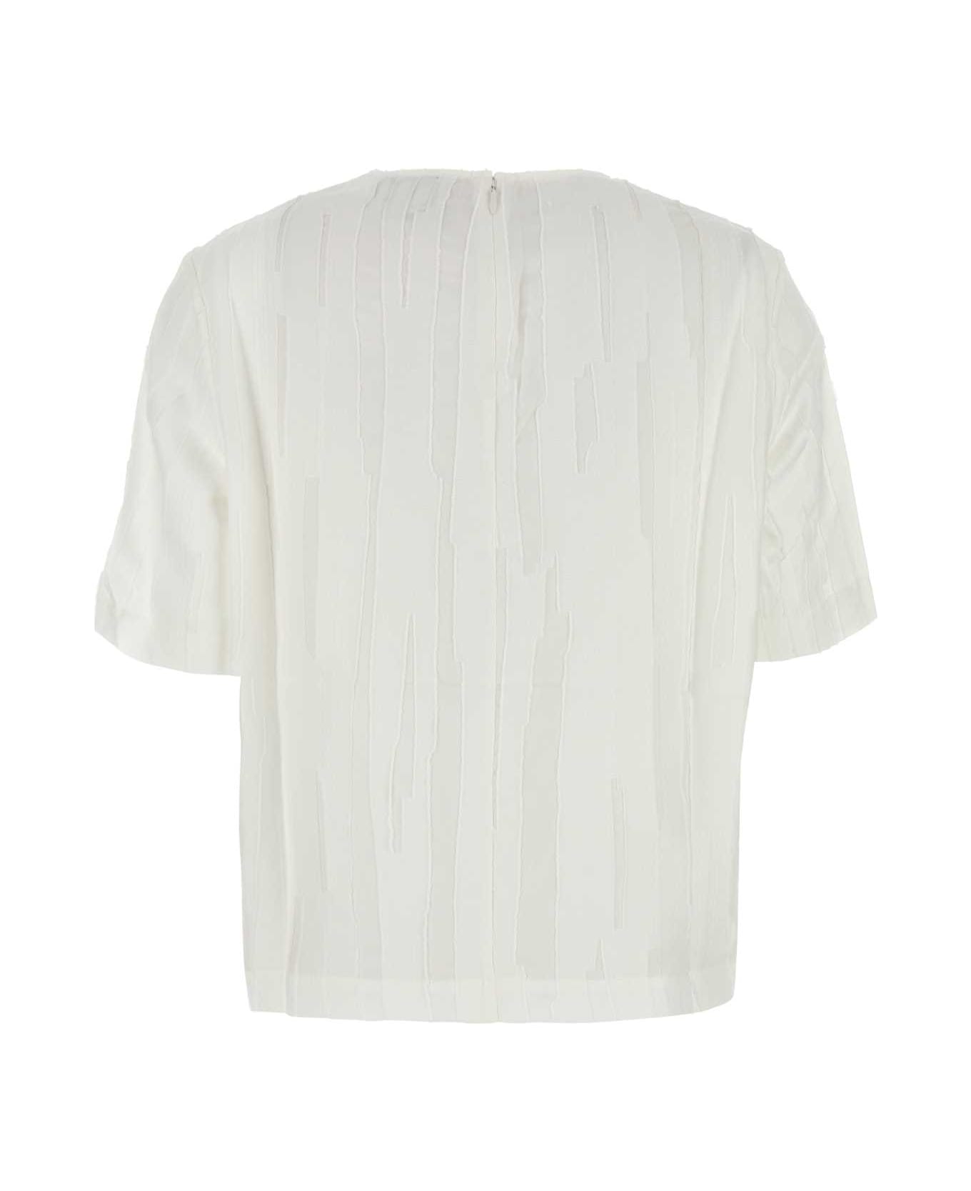 Loulou Studio White Silk Blend Toba T-shirt - White