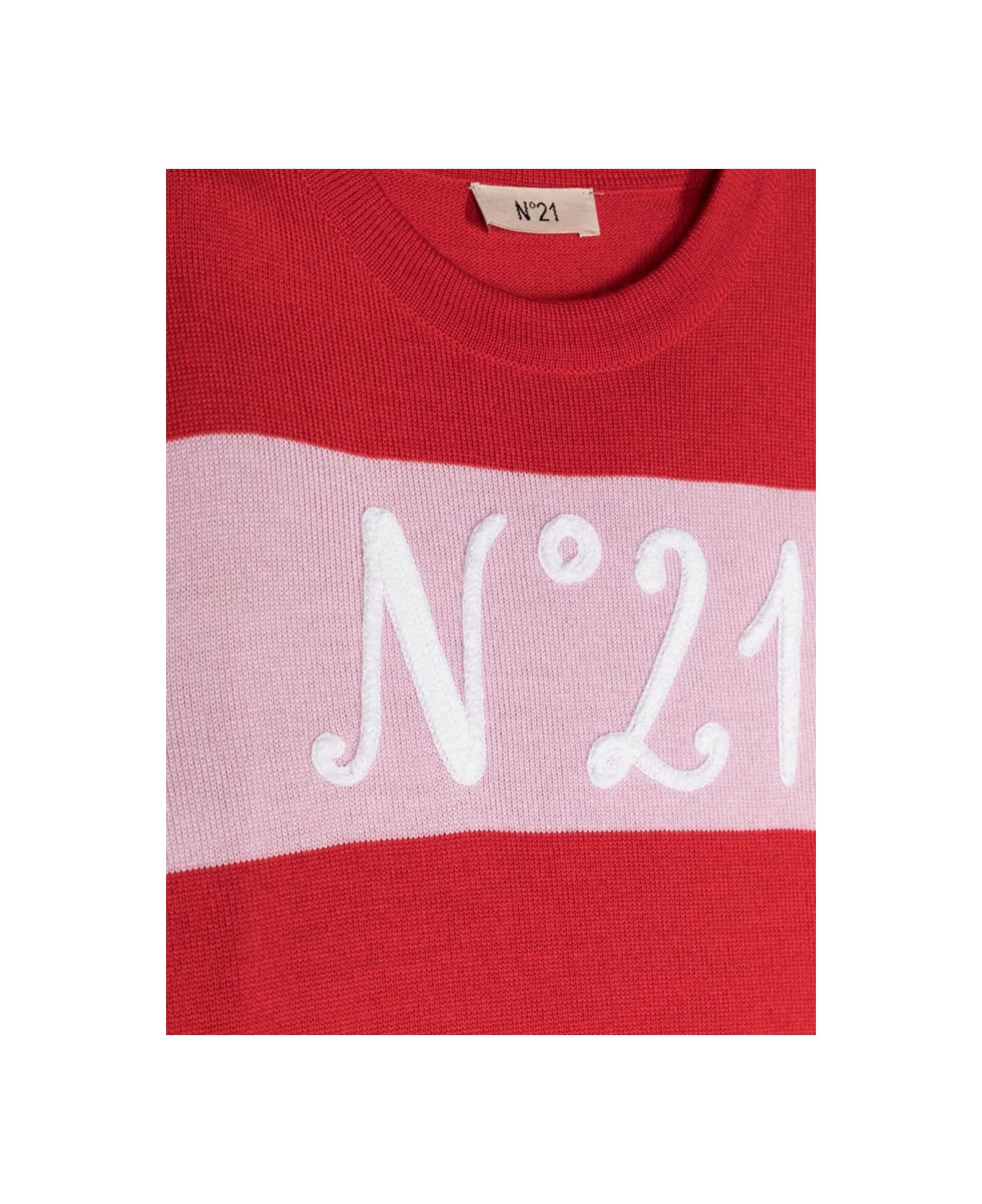 N.21 Logo Crew Neck Pullover - RED ニットウェア＆スウェットシャツ