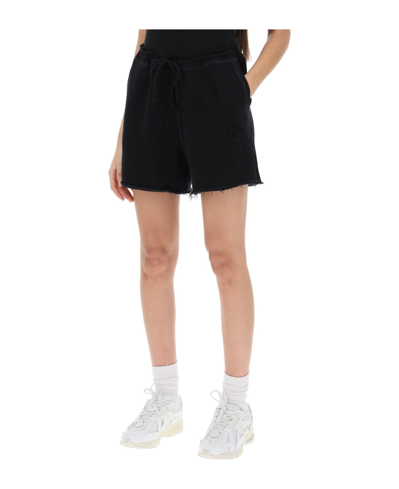 Ganni Sweat Shorts. - BLACK (Black) ショートパンツ