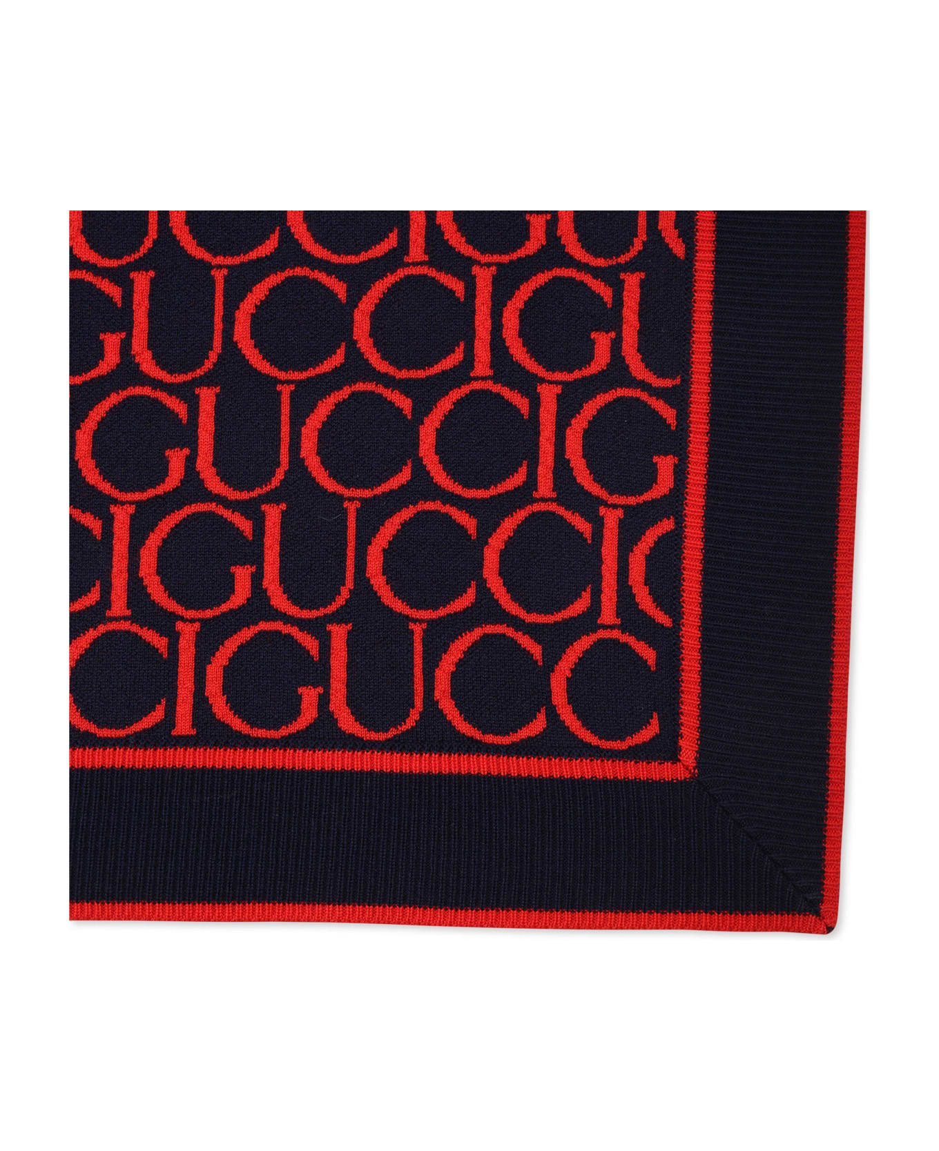 Gucci Blue Blanket For Babykids With Gucci Magazine Logo - Blue アクセサリー＆ギフト