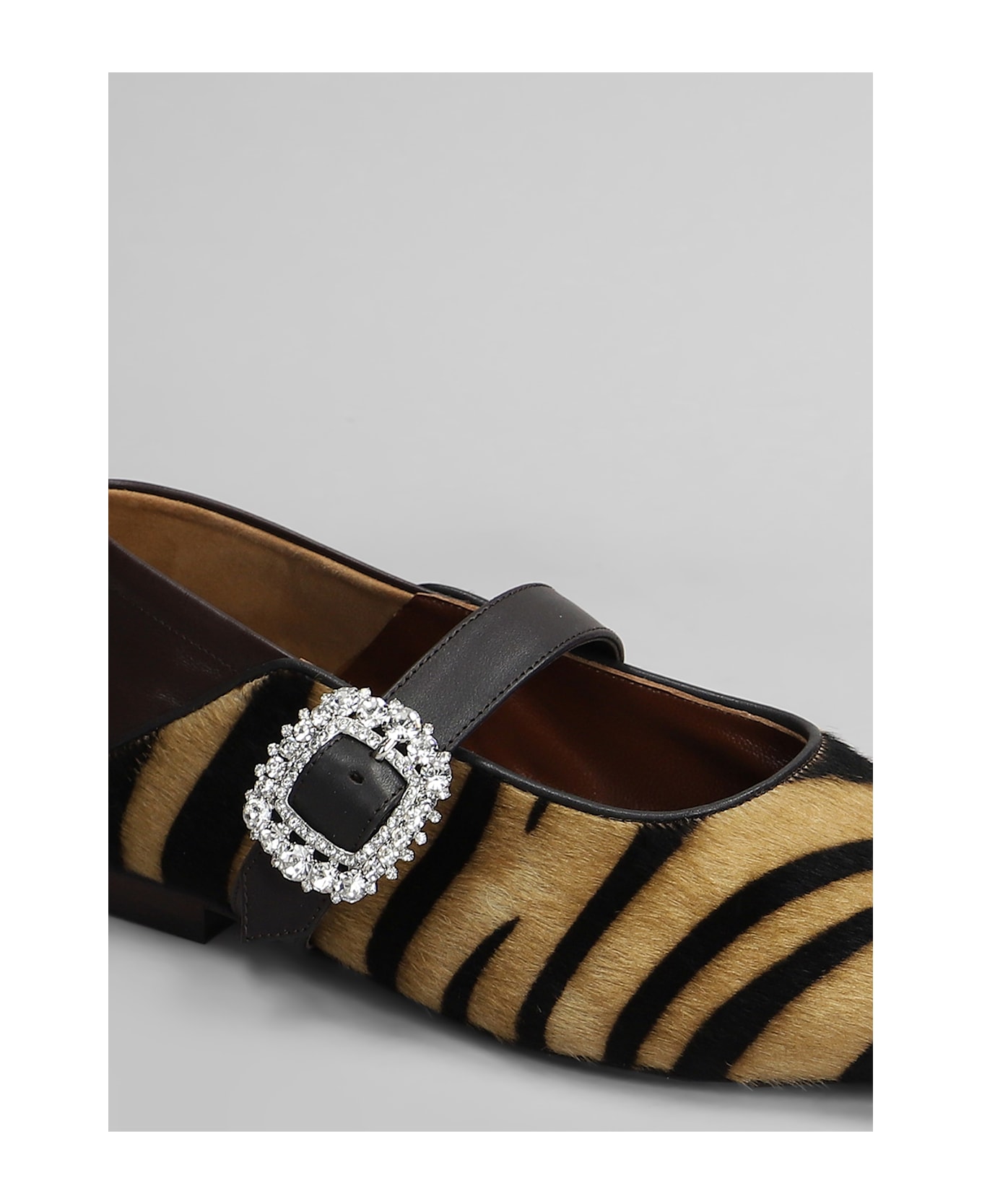 Wales Bonner Ballerina Buckle Ballet Flats In Animalier Pony Skin - Animalier