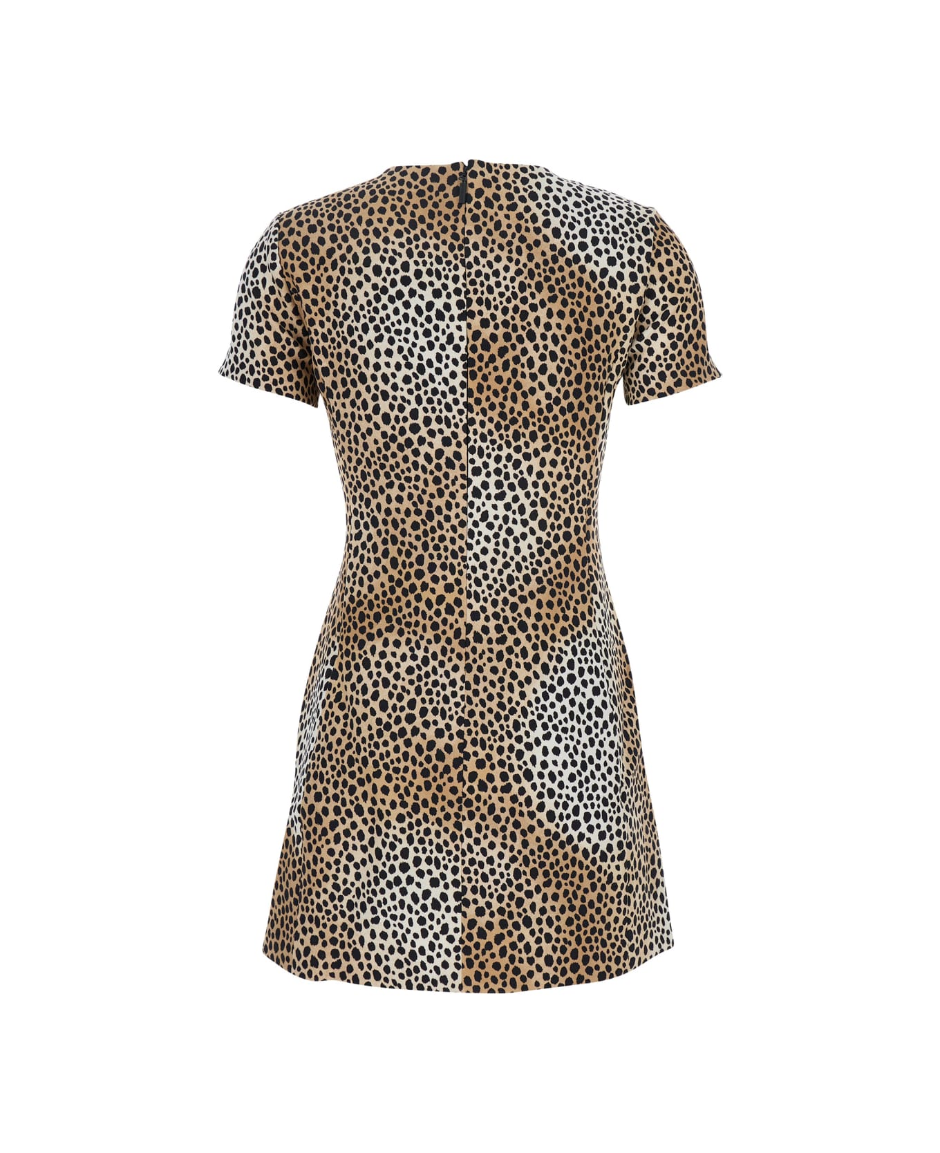 MICHAEL Michael Kors Brown Mini Dress With All-over Leopard Print In Tech Fabric Blend Woman - Brown