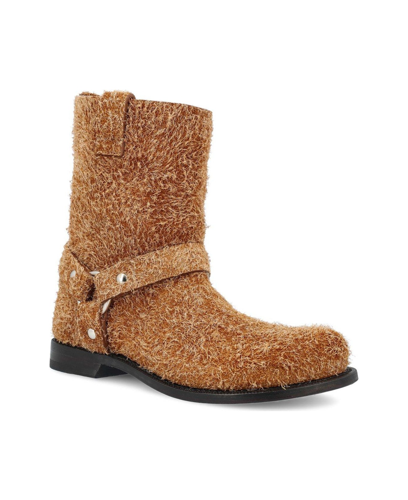 Loewe Campo Biker Ankle Boots - Leather Brown
