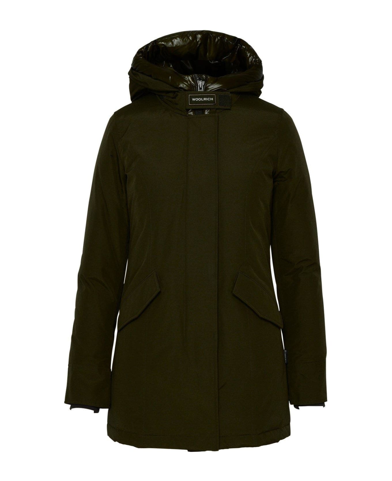 Woolrich Army Green Cotton Down Jacket - DARKGREEN