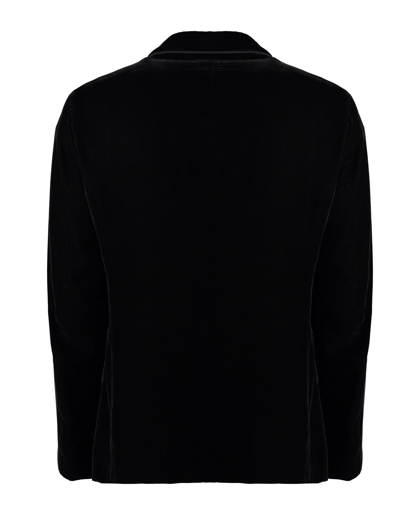 Giorgio Armani Single-breasted Velvet Jacket - black
